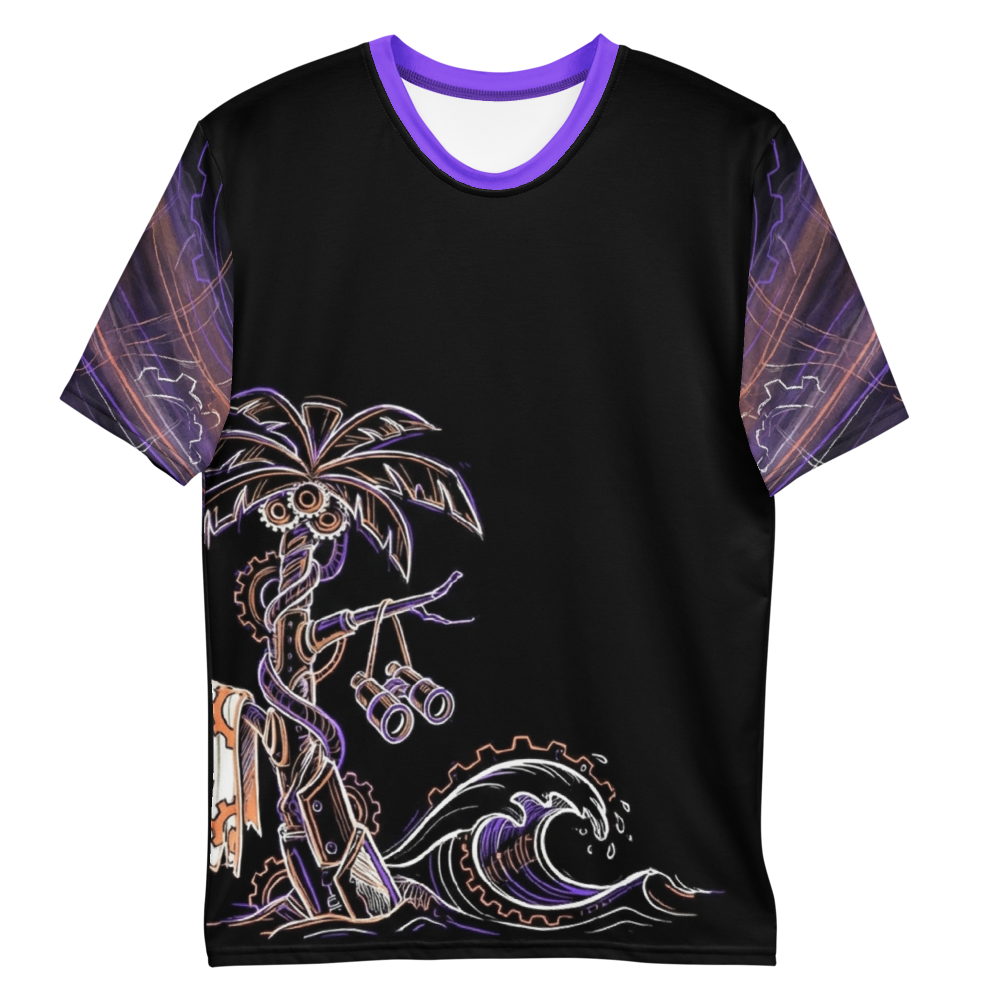 Steampunk Palme T-Shirt – Neon Entdecker