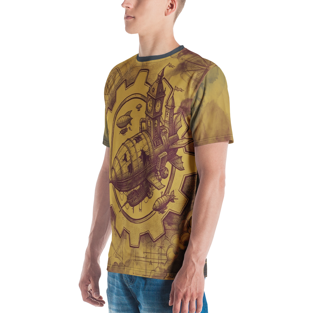 Vintage Steampunk Luftschiff & Zahnräder T-Shirt