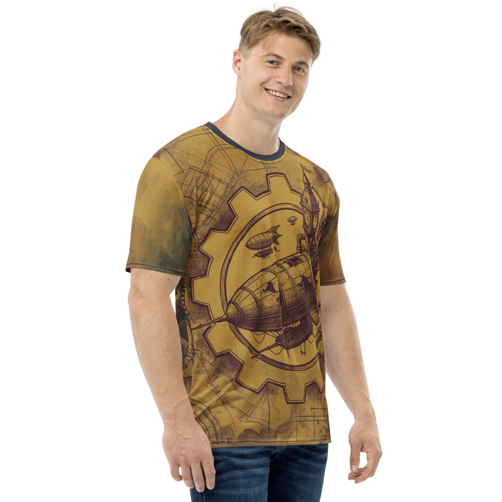 Vintage Steampunk Luftschiff & Zahnräder T-Shirt