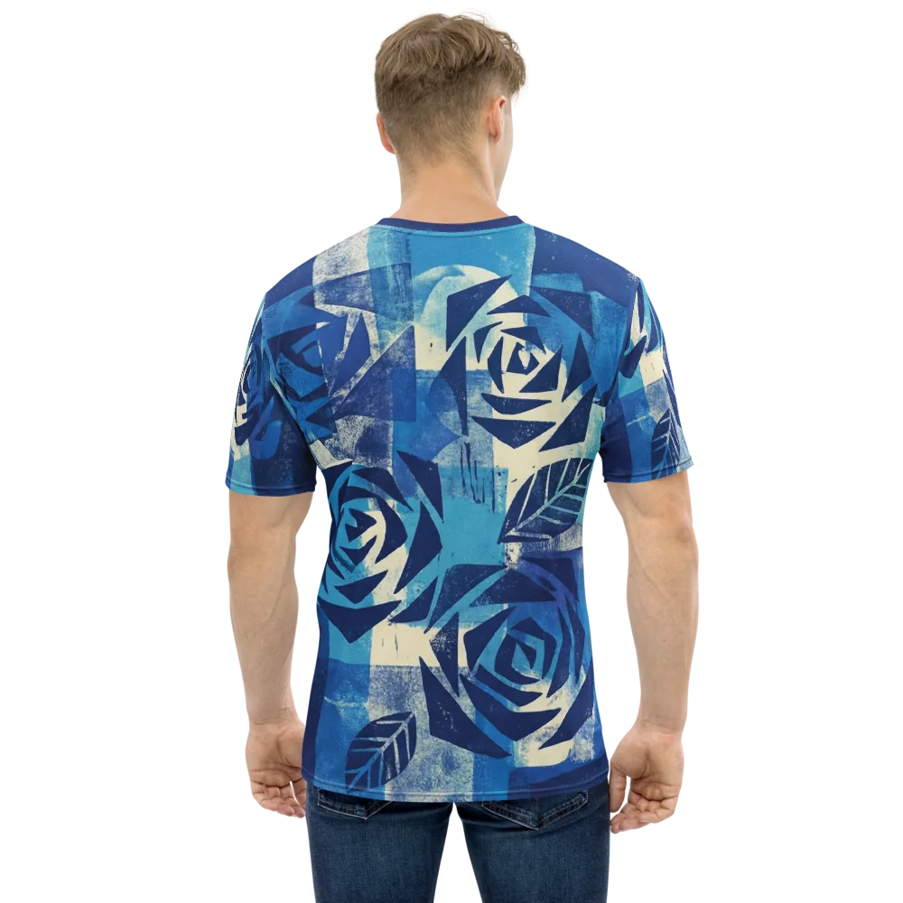 Radial Strahlen T-Shirt — Konstruktivismus Linocut Indigo