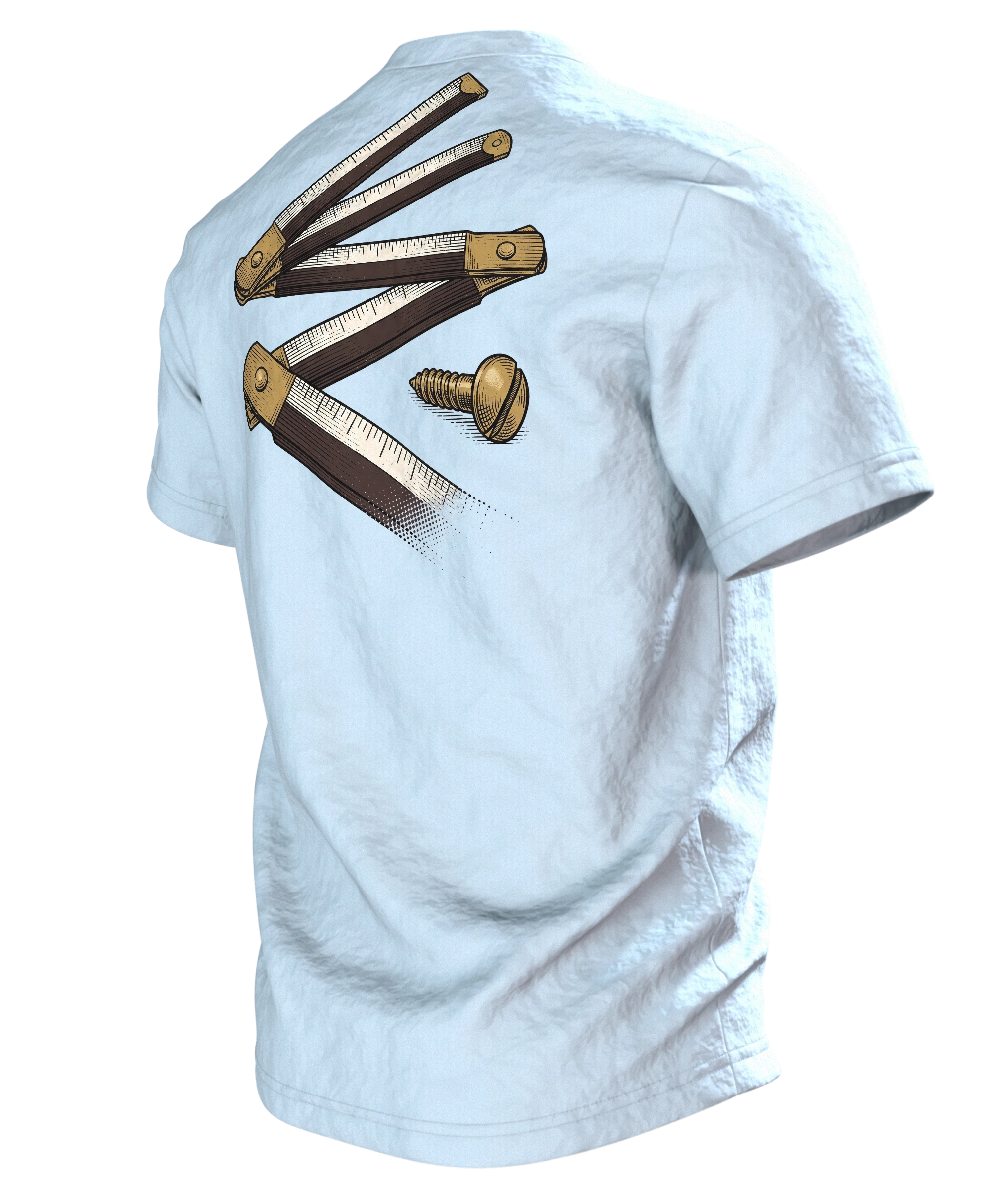 Vertrau mir, ich bin fast Elektriker T-Shirt, Premium Unikat, Rückseite schräg links