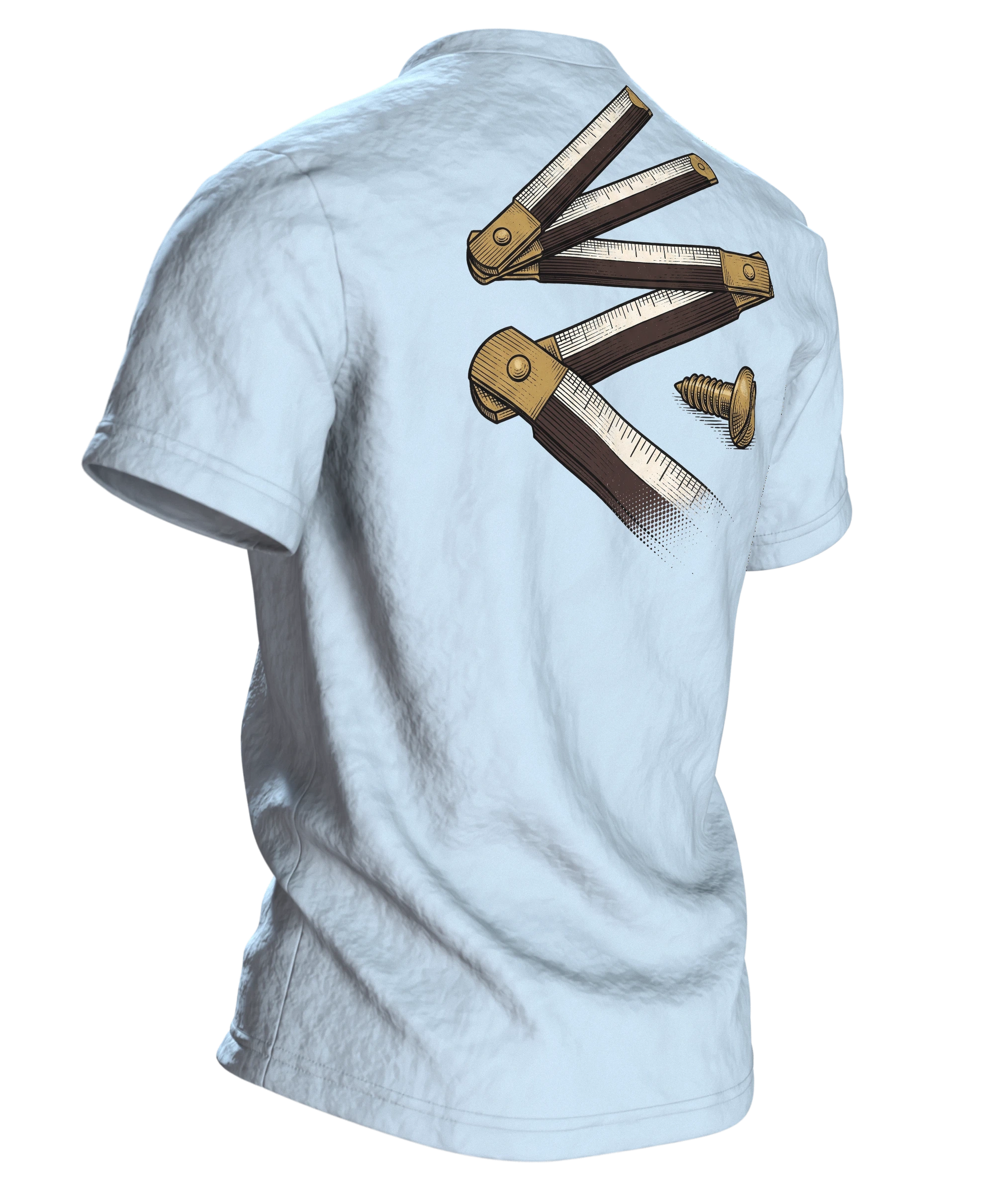 Vertrau mir, ich bin fast Elektriker T-Shirt, Premium Unikat, Rückseite schräg rechts