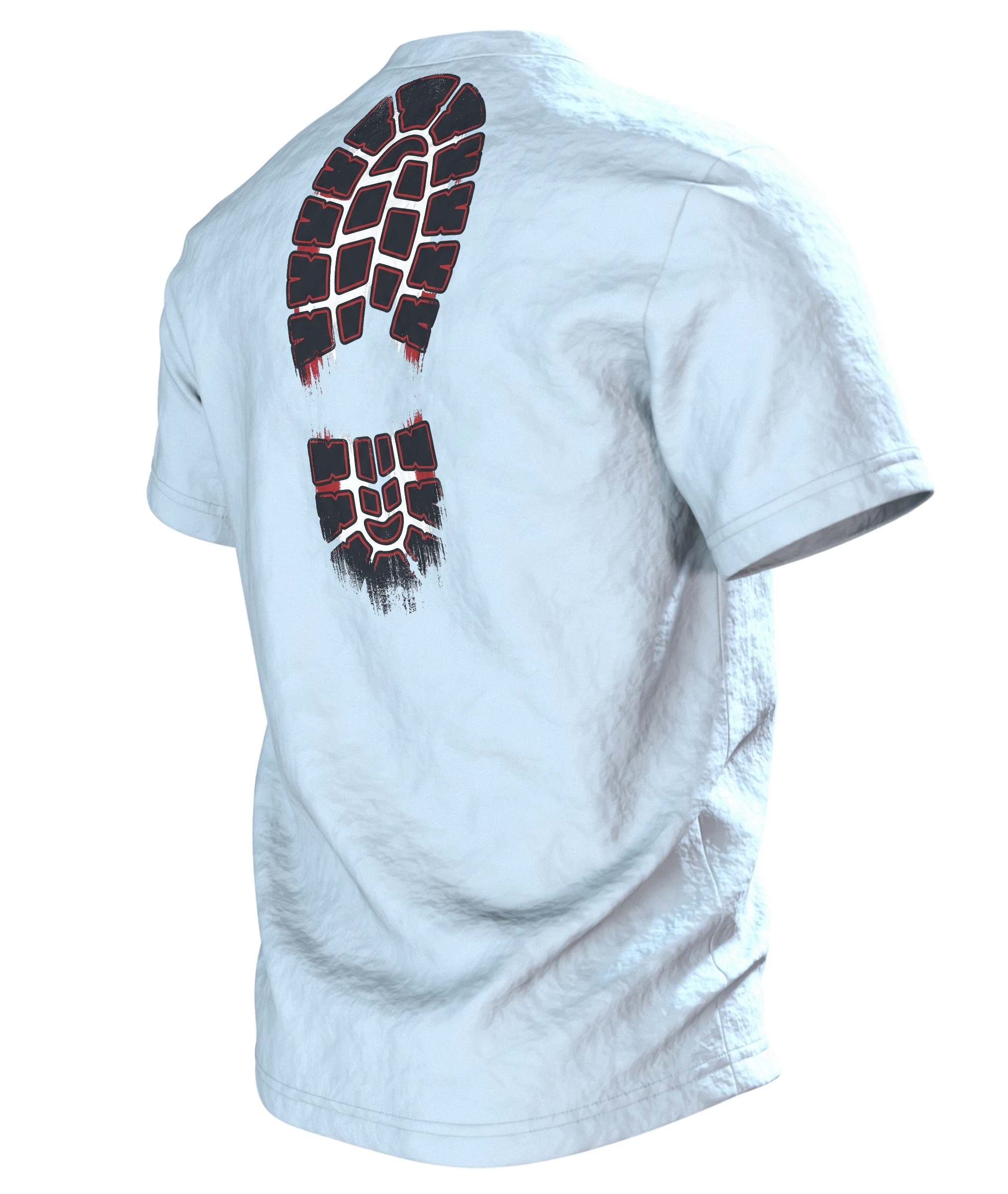 Feierabend T-Shirt "Feierabend ist mein Kardio", Werkstatt-Wappen aus Schraubenschlüssel und Flaschenöffner, Rückseite schräg links