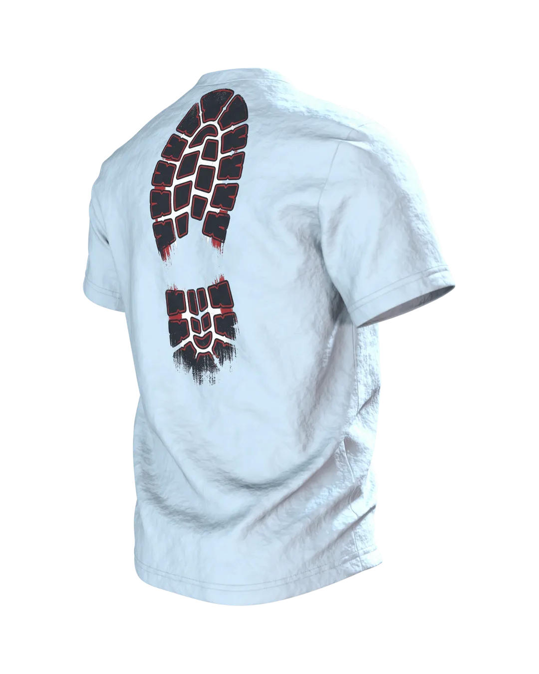 Feierabend T-Shirt "Feierabend ist mein Kardio", Werkstatt-Wappen aus Schraubenschlüssel und Flaschenöffner, Rückseite schräg links