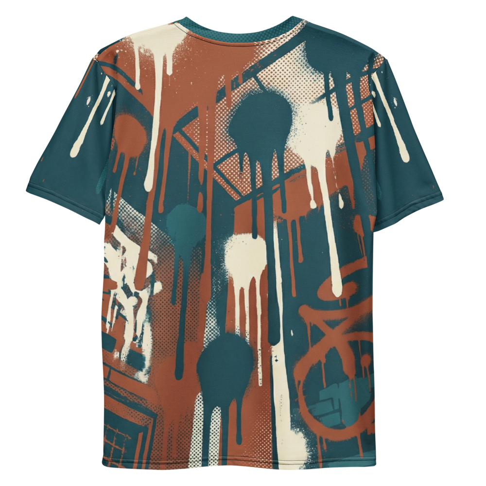 Graffiti Drips — Petrol Burgundy Urban Street T-Shirt
