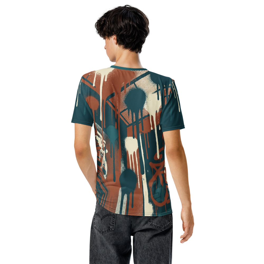 Graffiti Drips — Petrol Burgundy Urban Street T-Shirt