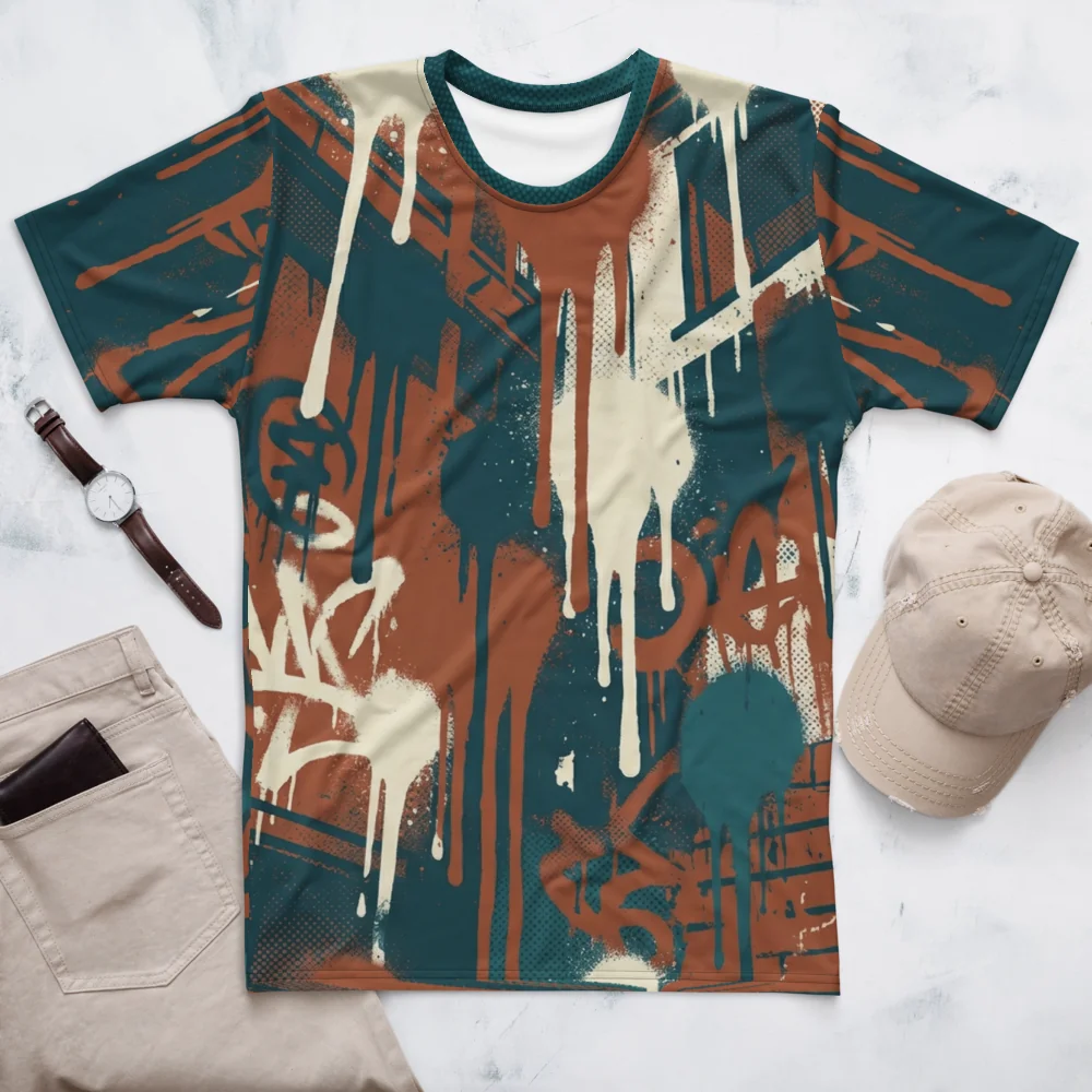 Graffiti Drips T-Shirt — Petrol Burgundy Urban — Ansicht 3