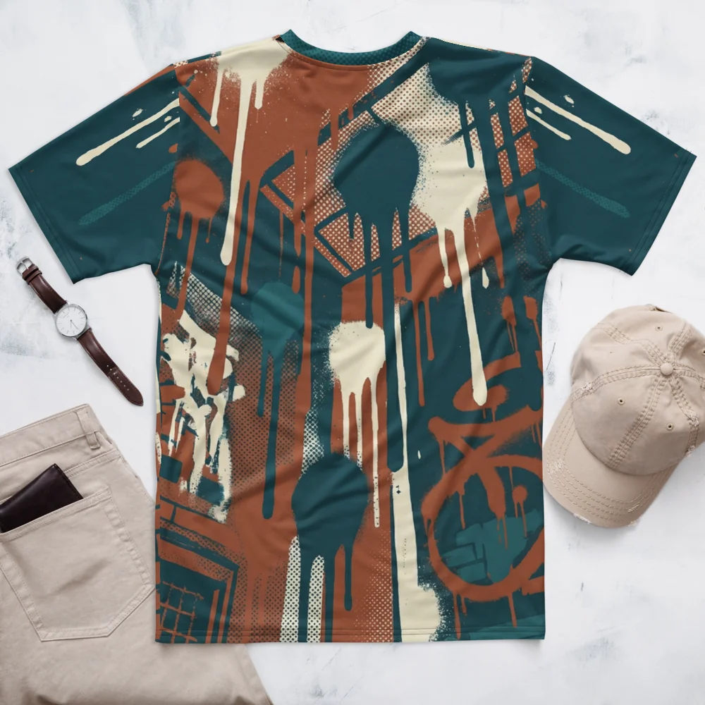 Graffiti Drips T-Shirt — Petrol Burgundy Urban — Rückseite
