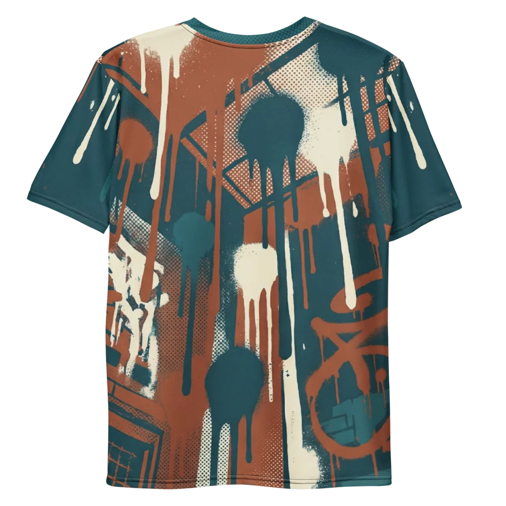 Graffiti Drips T-Shirt — Petrol Burgundy Urban — Rückseite