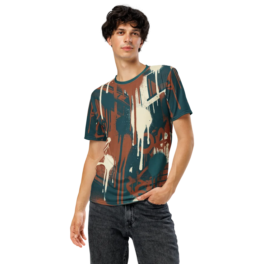 Graffiti Drips T-Shirt — Petrol Burgundy Urban — Ansicht 5