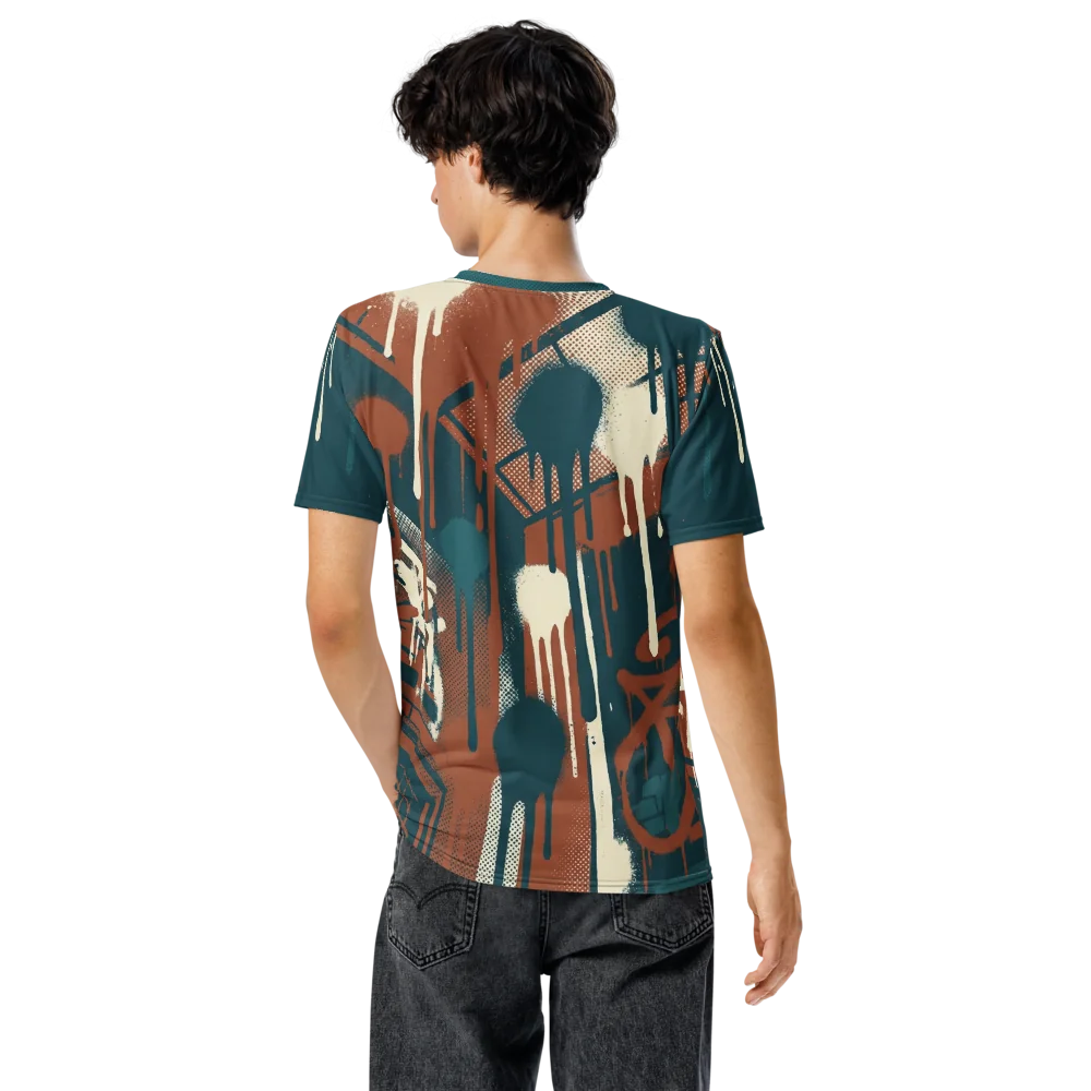 Graffiti Drips T-Shirt — Petrol Burgundy Urban — Ansicht 6
