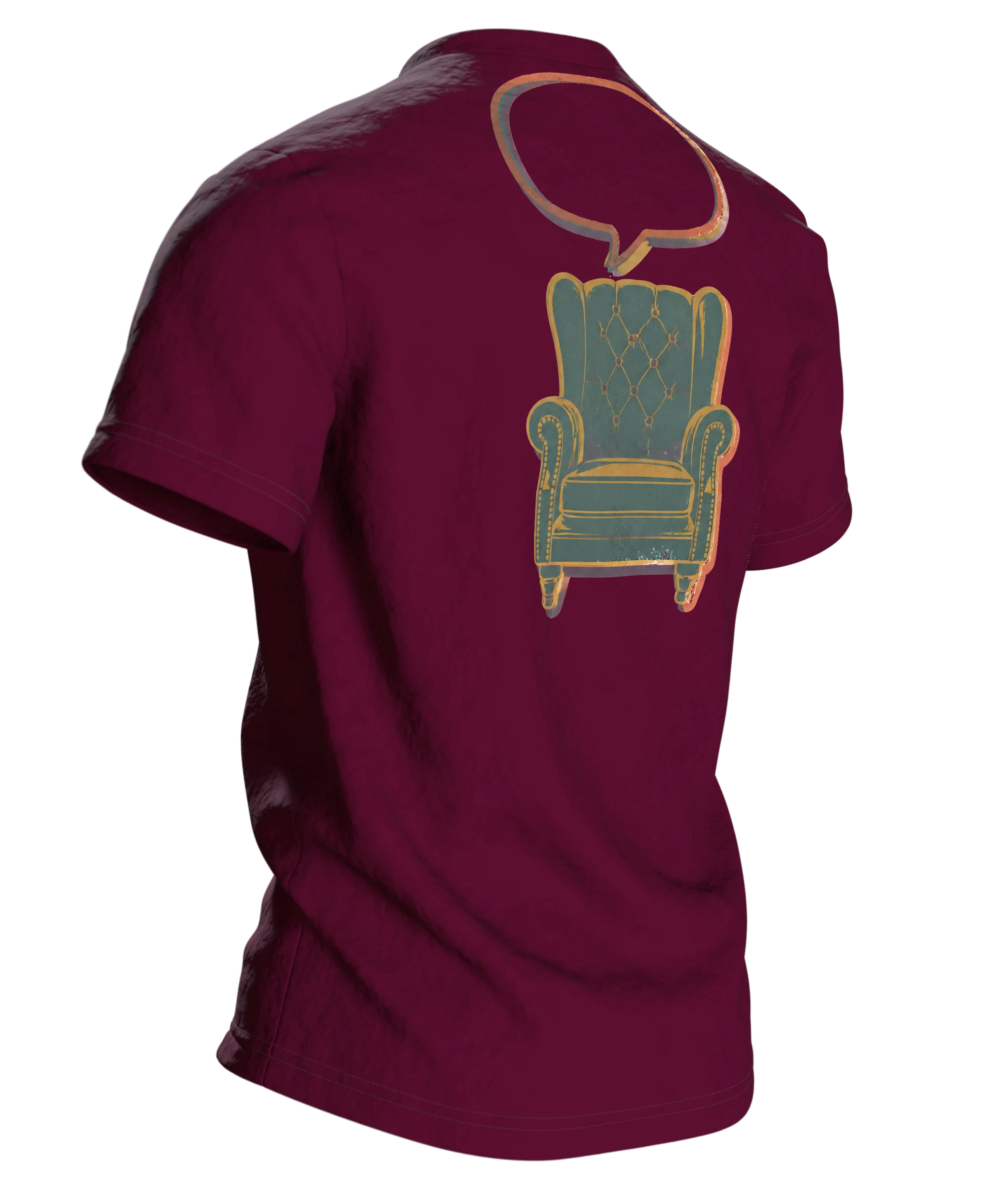 Ich brauche keinen Therapeuten T-Shirt: Vintage Hund Design, Rückseite schräg rechts