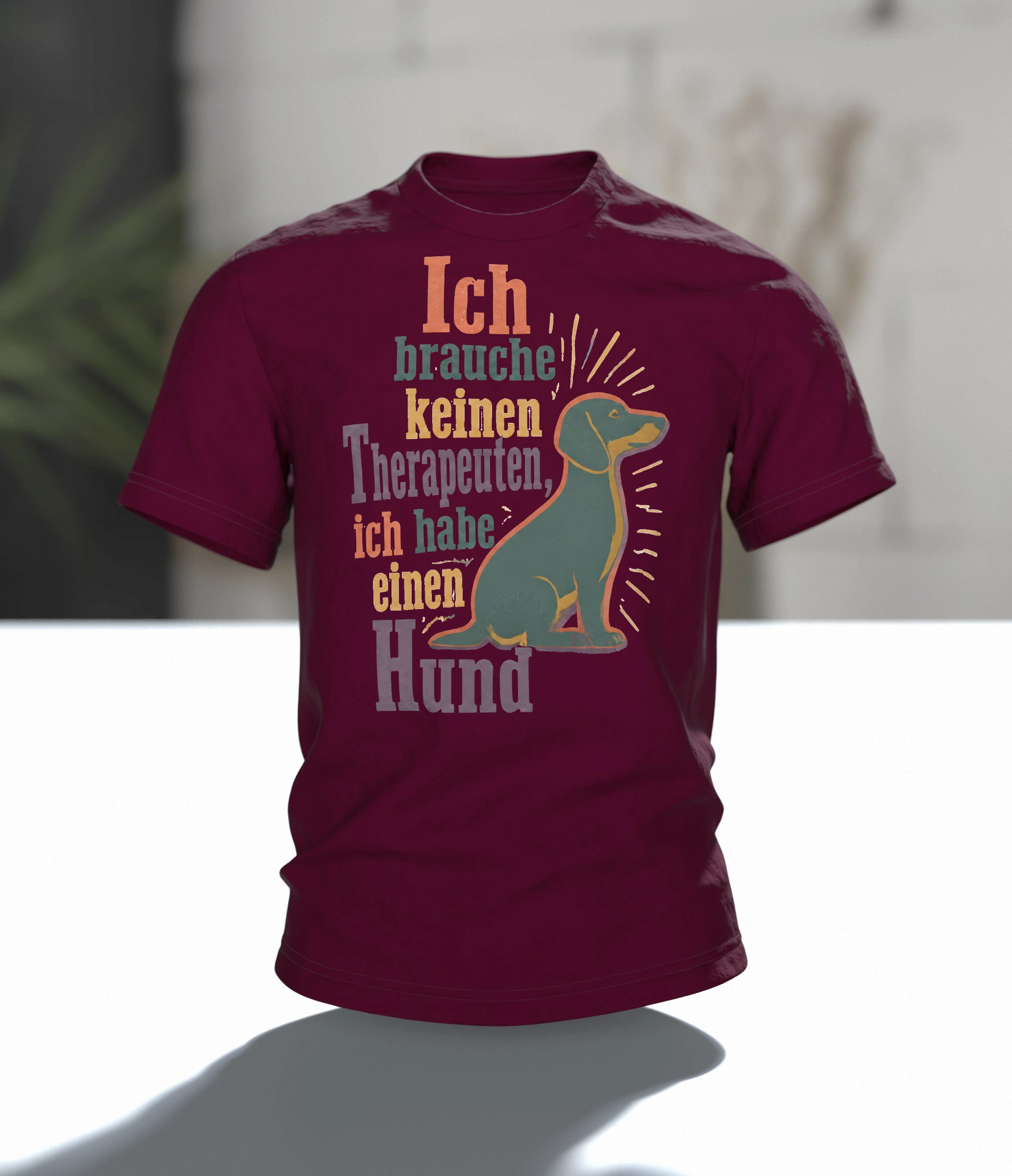 Ich brauche keinen Therapeuten T-Shirt: Vintage Hund Design, Im Raum