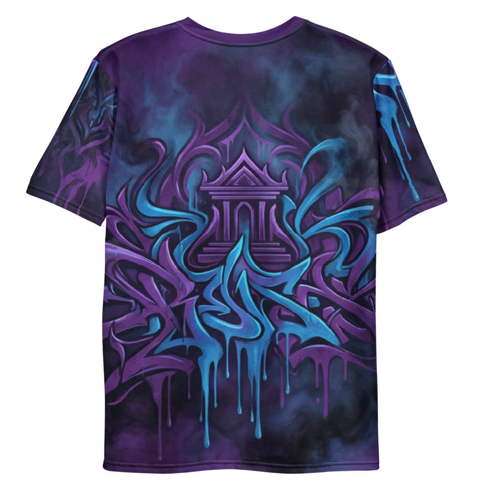 Mystisches Graffiti Tempel T-Shirt – Neon Drips