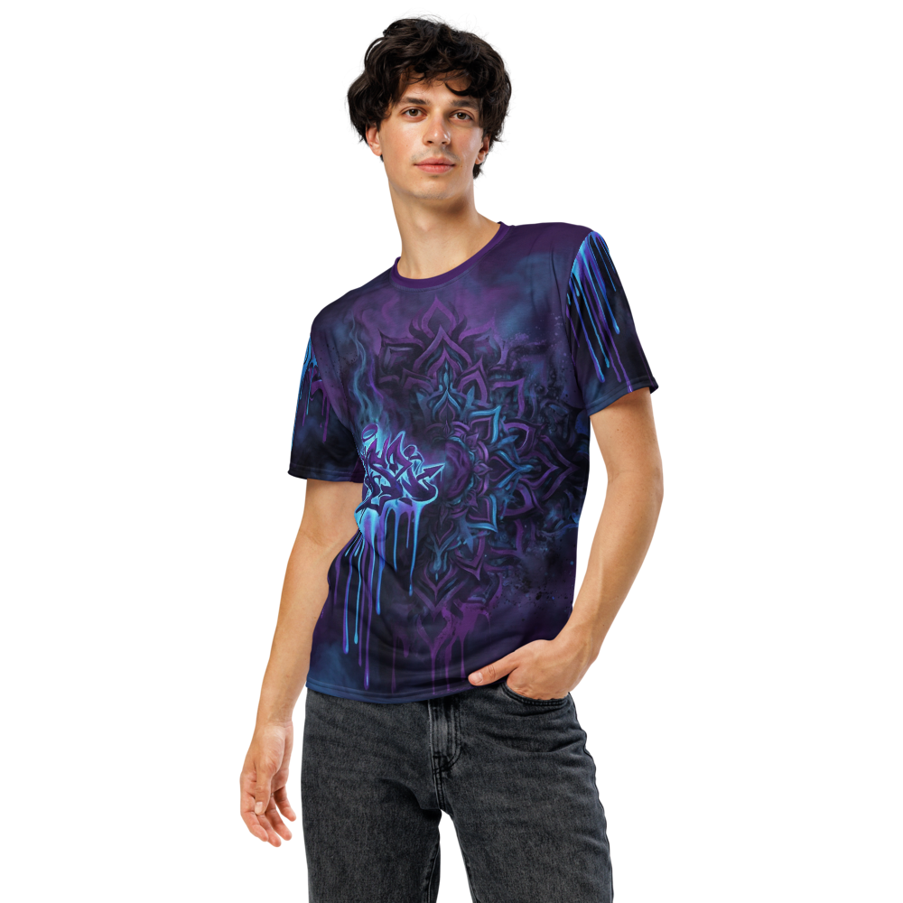 Mystisches Graffiti Tempel T-Shirt – Neon Drips