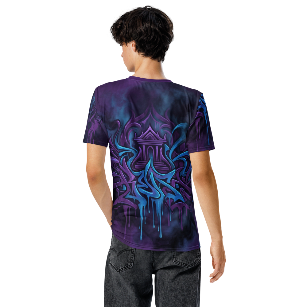 Mystisches Graffiti Tempel T-Shirt – Neon Drips