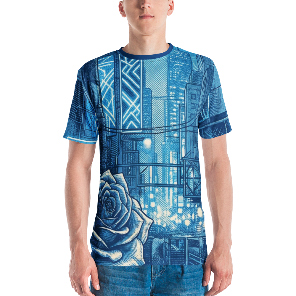 Cyberpunk Rose T-Shirt – Blaue Urban Art