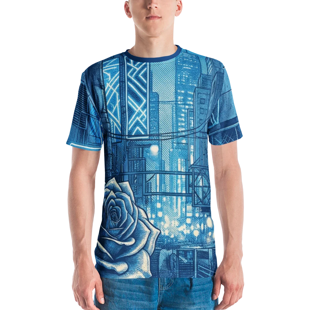 Cyberpunk Rose T-Shirt — Bleistift Stadt Monochrom