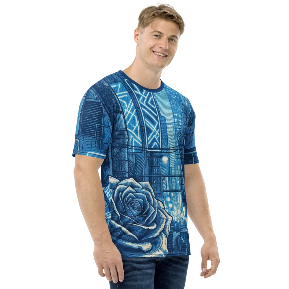 Cyberpunk Rose T-Shirt — Bleistift Stadt Monochrom