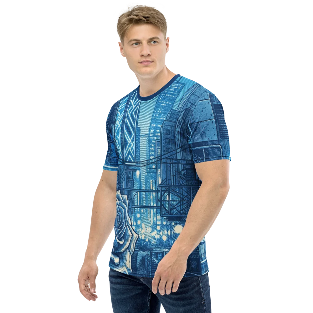 Cyberpunk Rose T-Shirt — Bleistift Stadt Monochrom