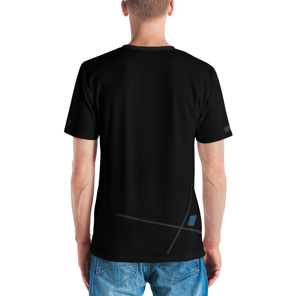 Abstract Speed Diagonal — Cyan Schwarz Motion T-Shirt