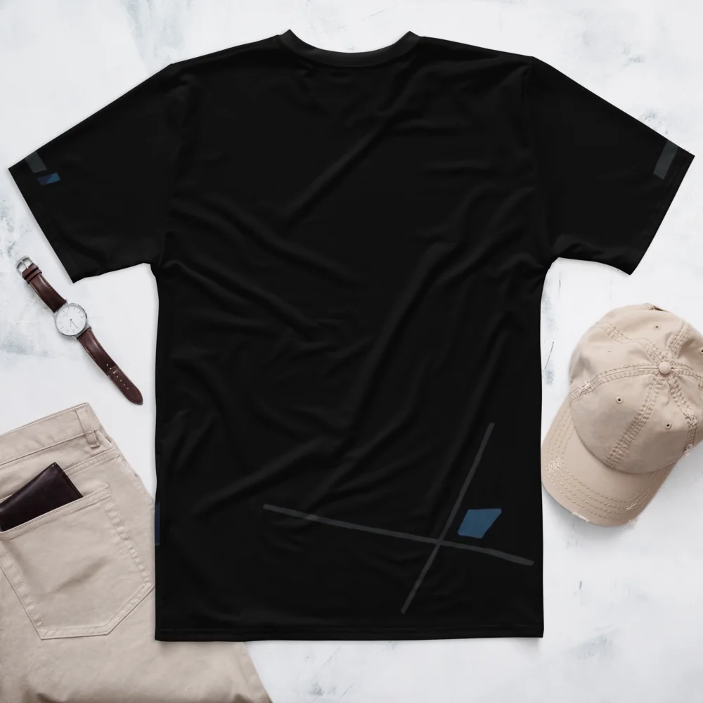 Abstract Speed T-Shirt — Cyan Schwarz Motion — Rückseite