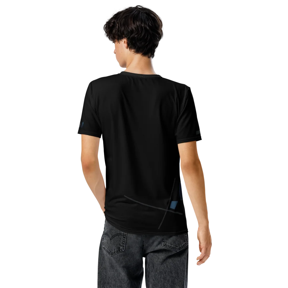 Abstract Speed T-Shirt — Cyan Schwarz Motion — Ansicht 6