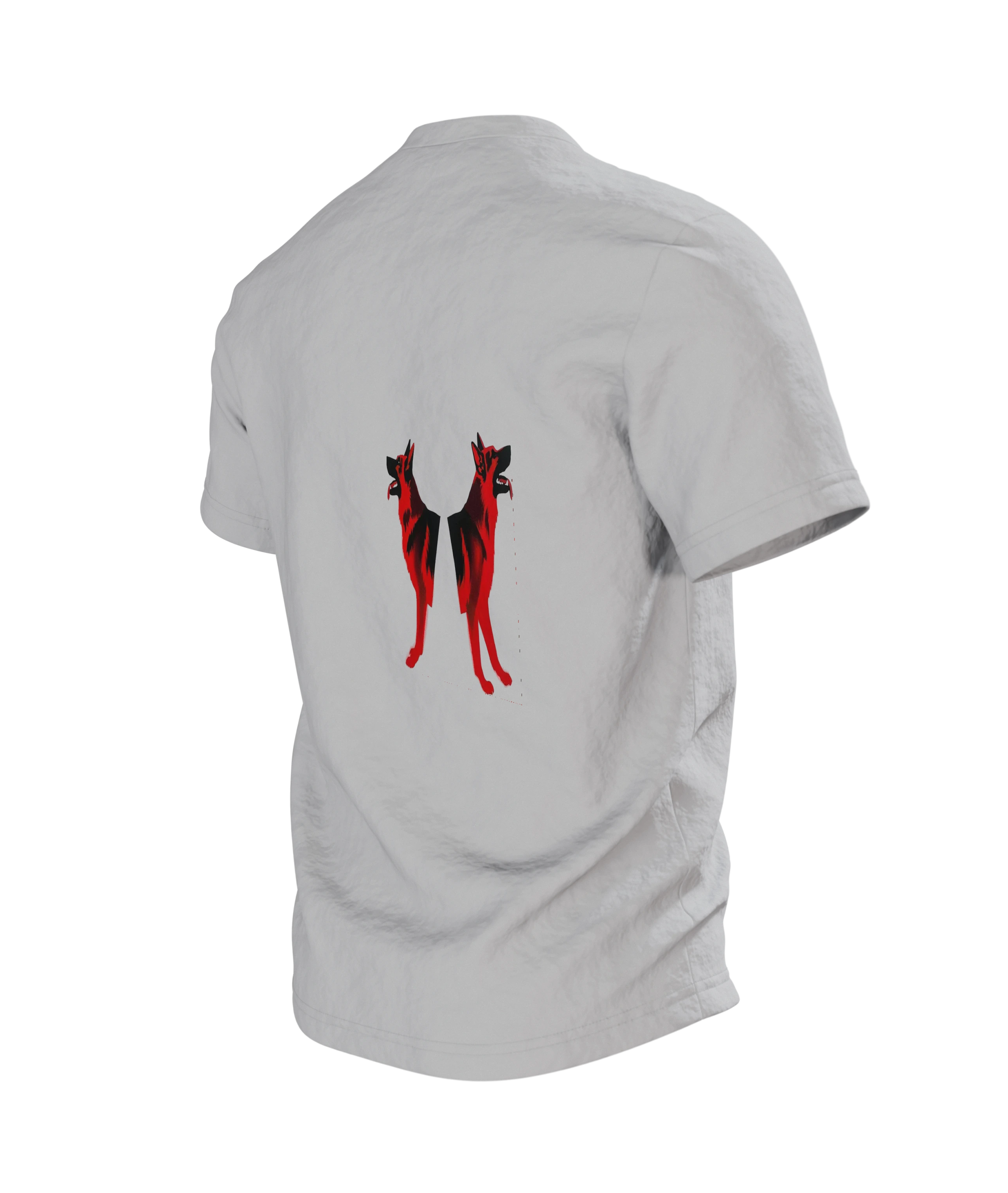 Schäferhund Stencil Art Rot Schwarz Baumwoll T-Shirt