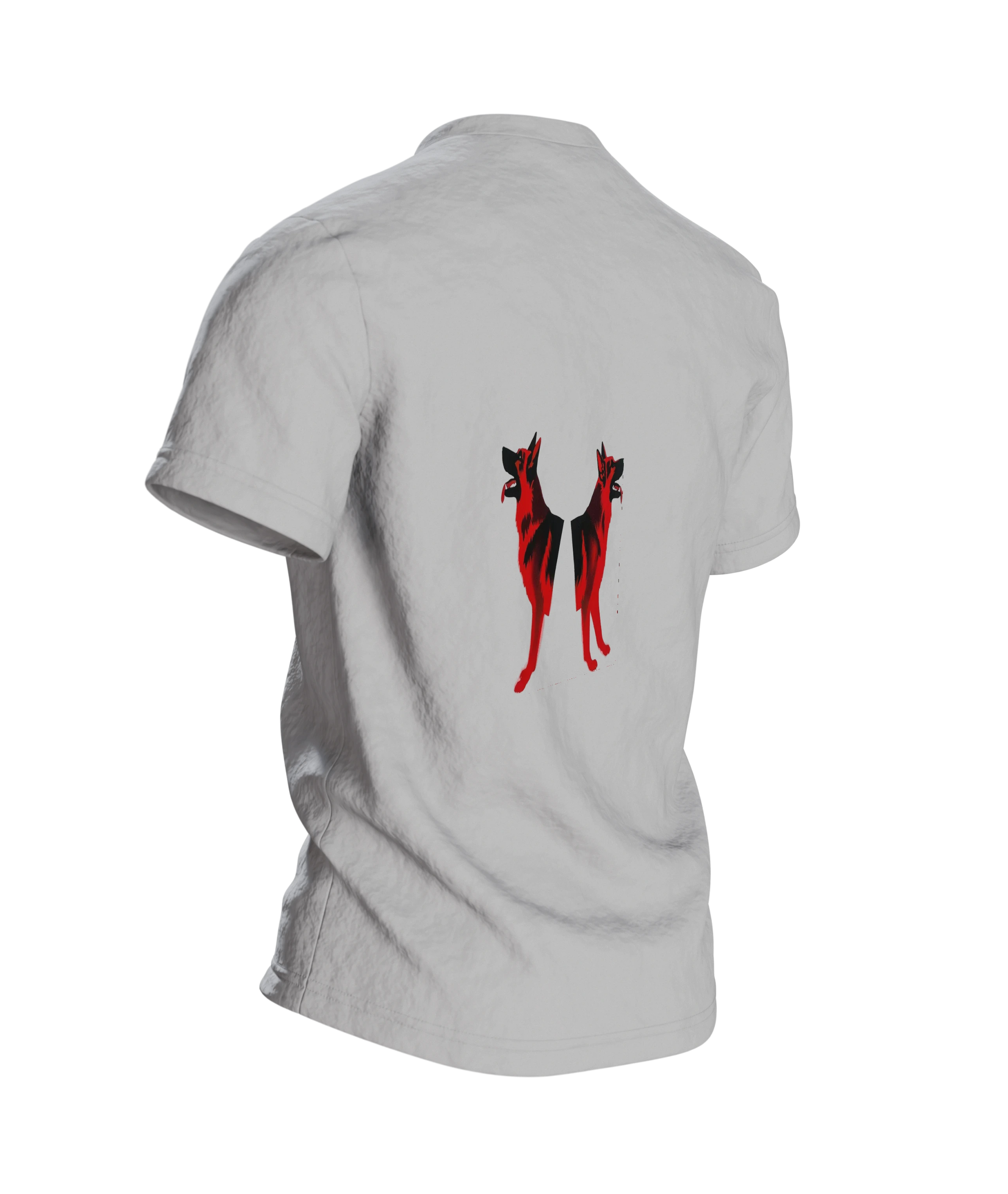 Schäferhund Stencil Art Rot Schwarz Baumwoll T-Shirt