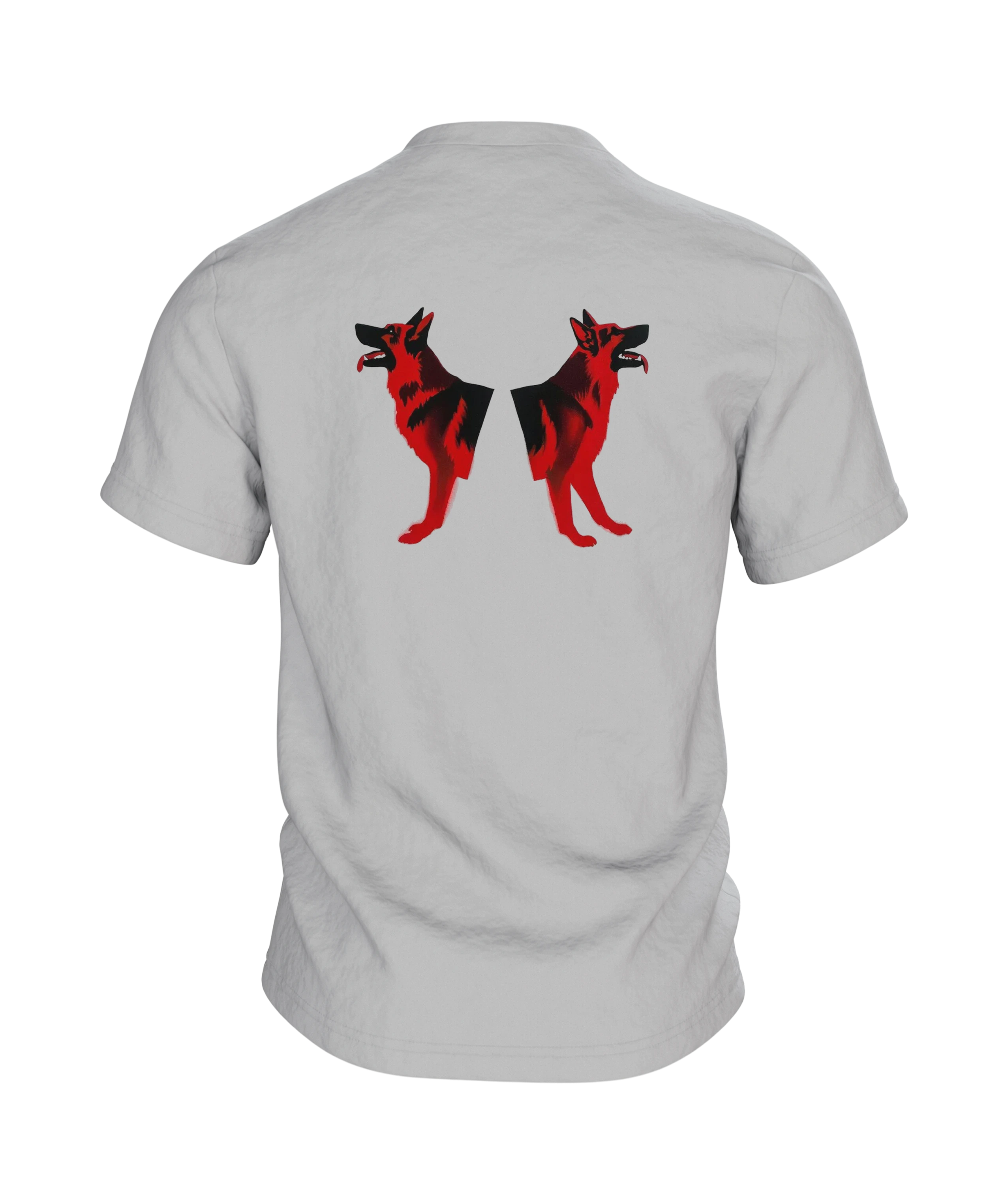 Schäferhund Stencil Art Rot Schwarz Baumwoll T-Shirt