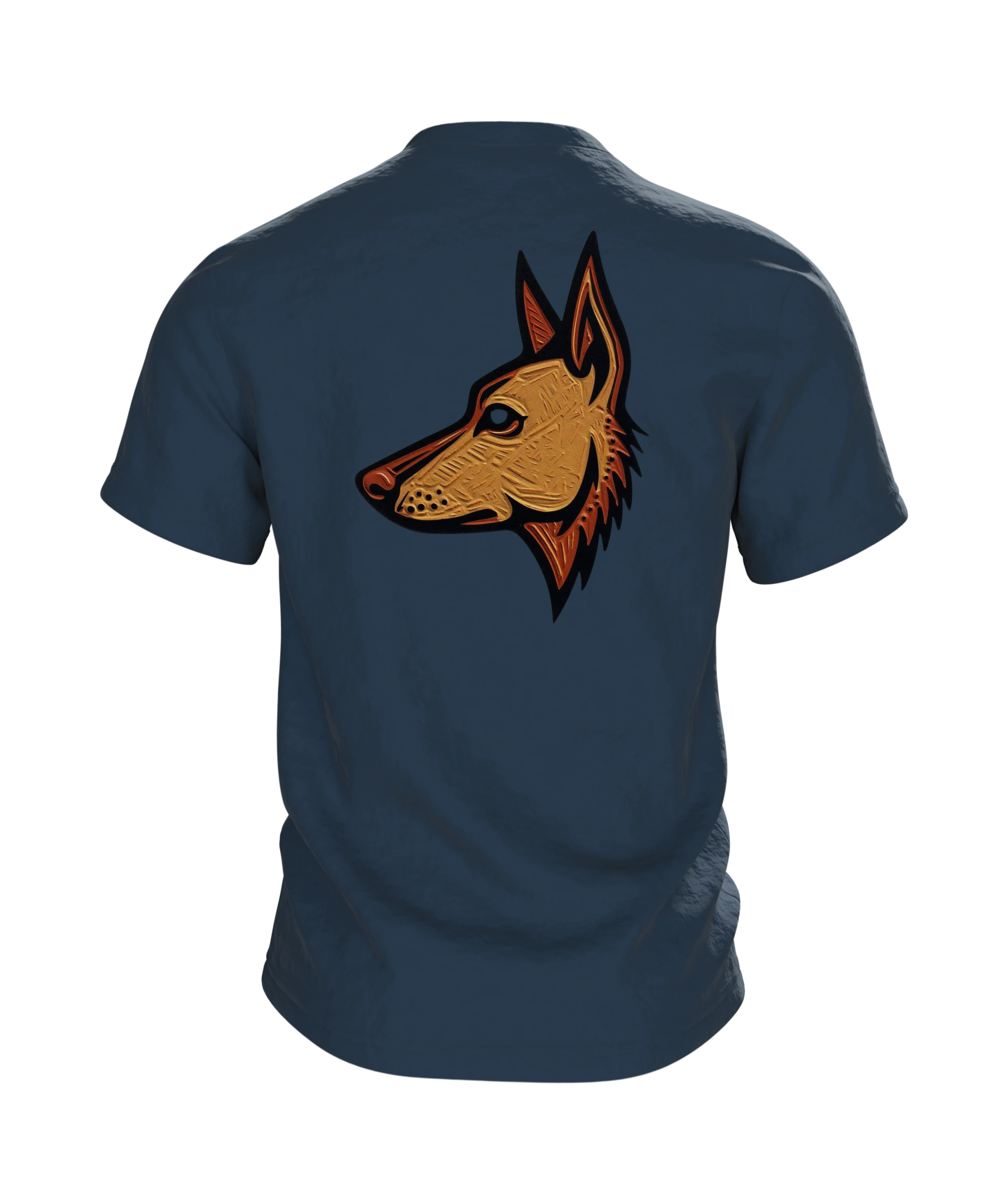 Schäferhund Linolschnitt Baumwoll T-Shirt