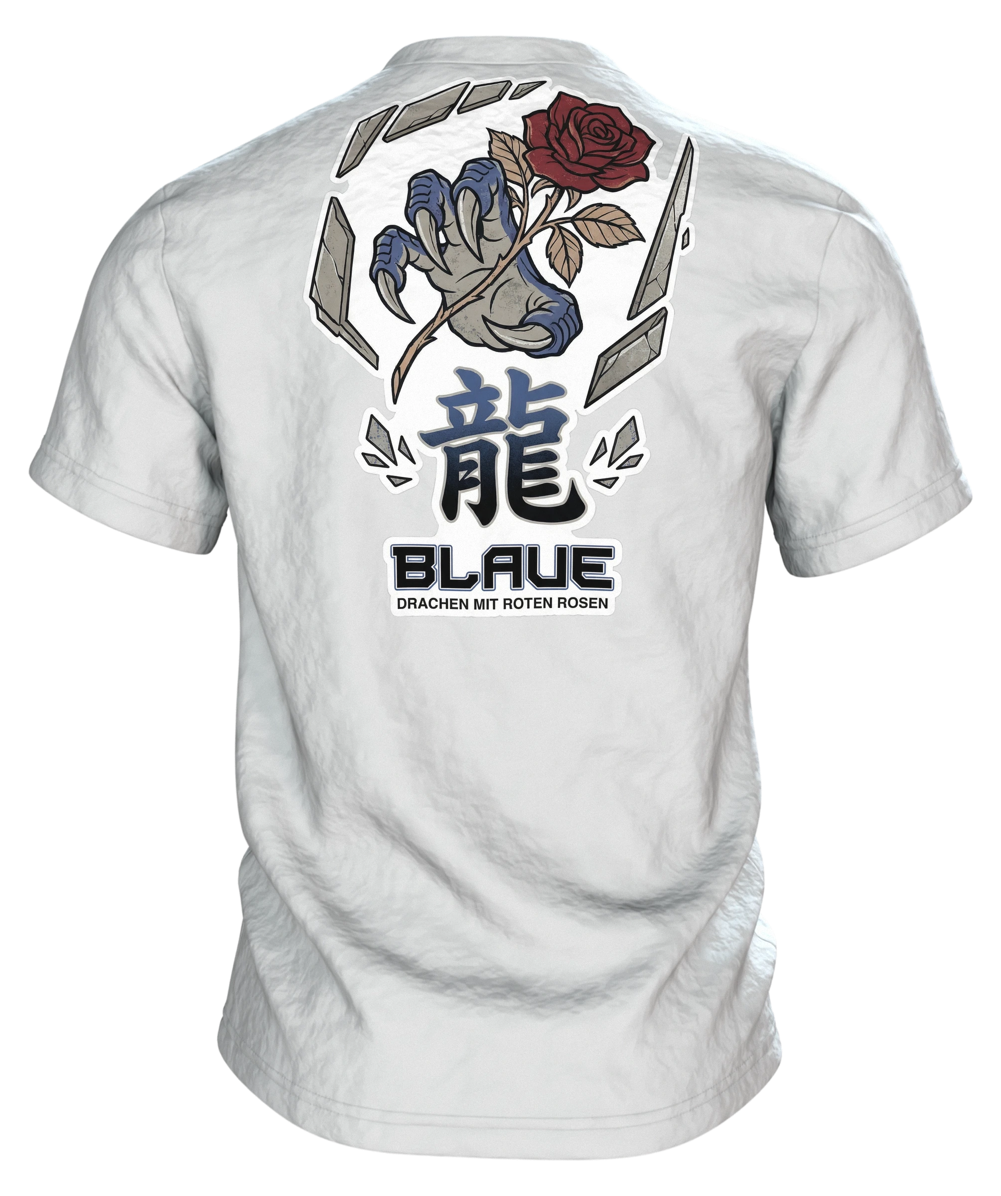 Blauer Drache T-Shirt, Rückseite