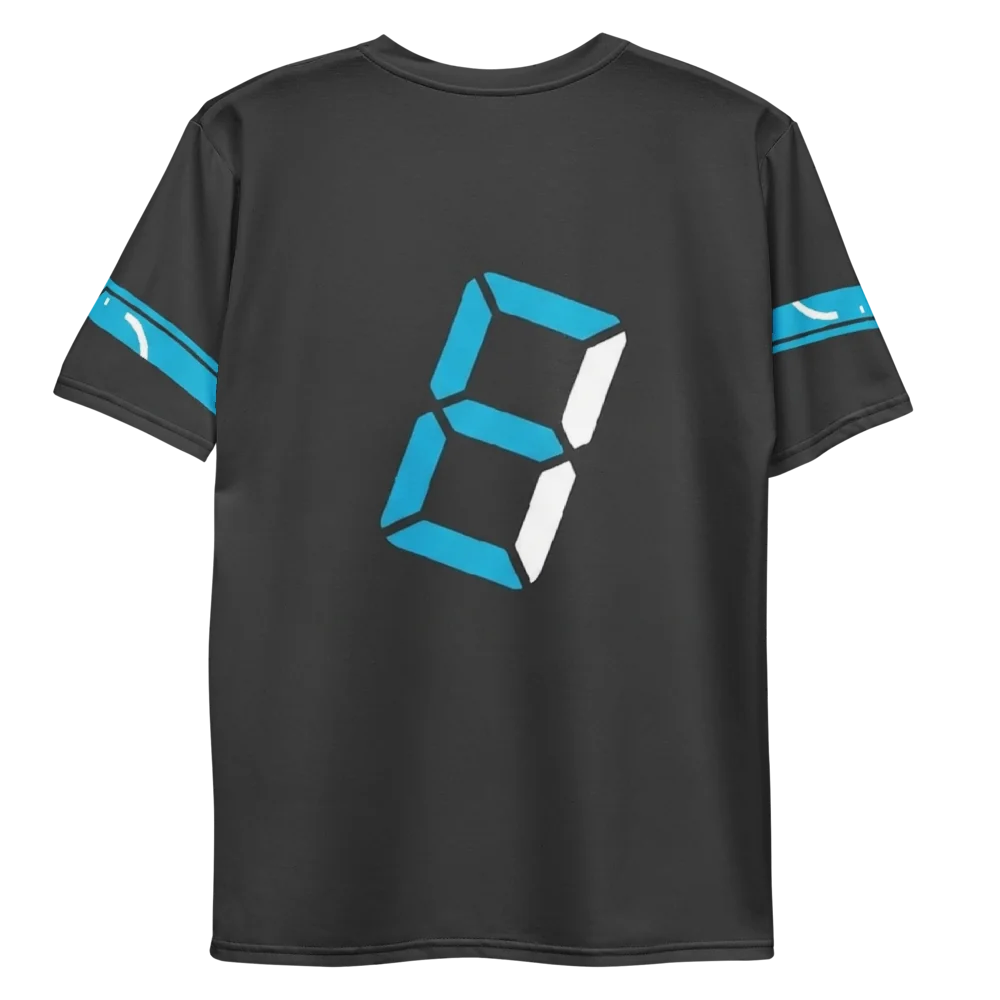 Stoppuhr Workout T-Shirt — Cyan Schwarz Action