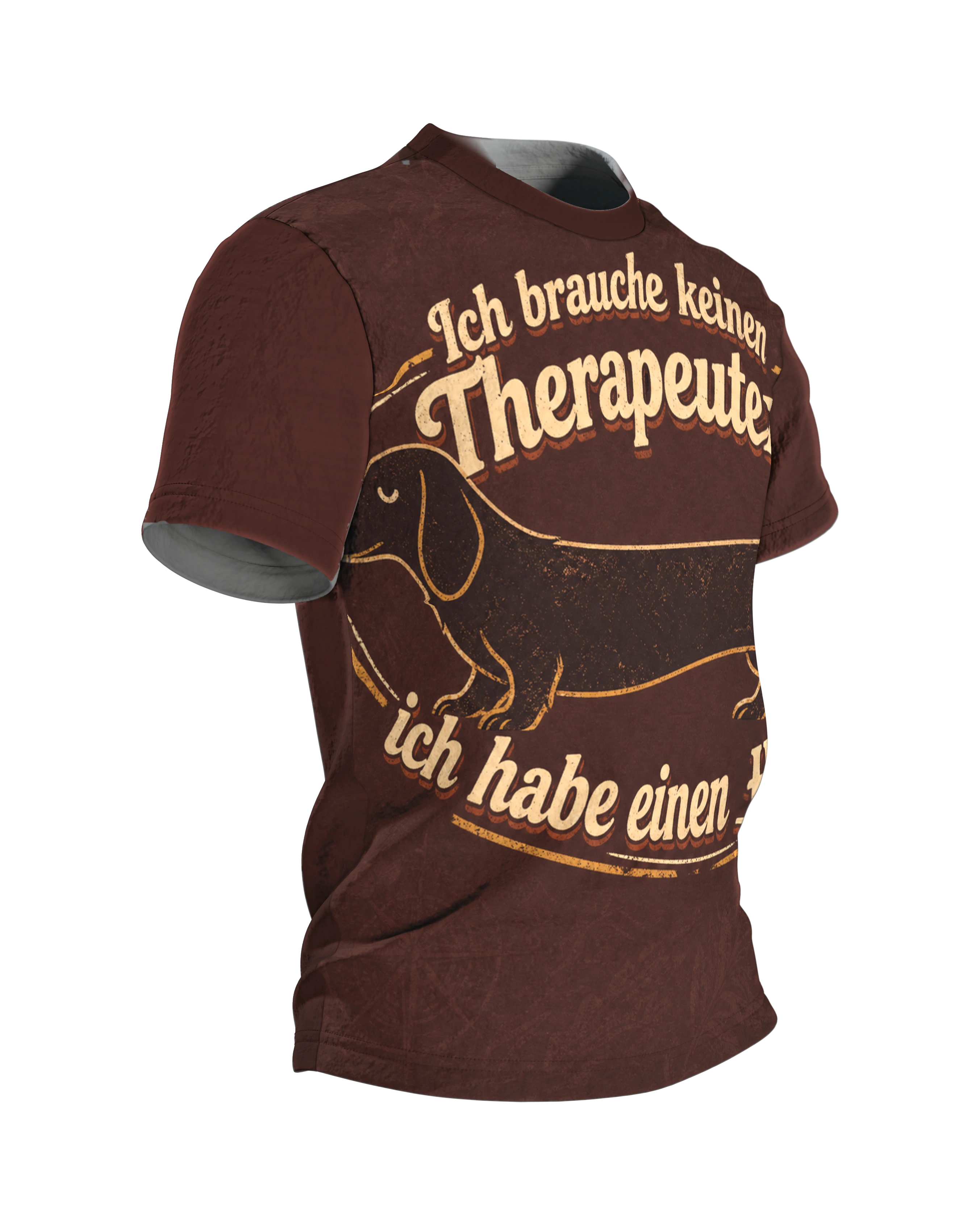 Therapeut Hund Spruch T-Shirt: Witziges Dackel Design, Seitenansicht links