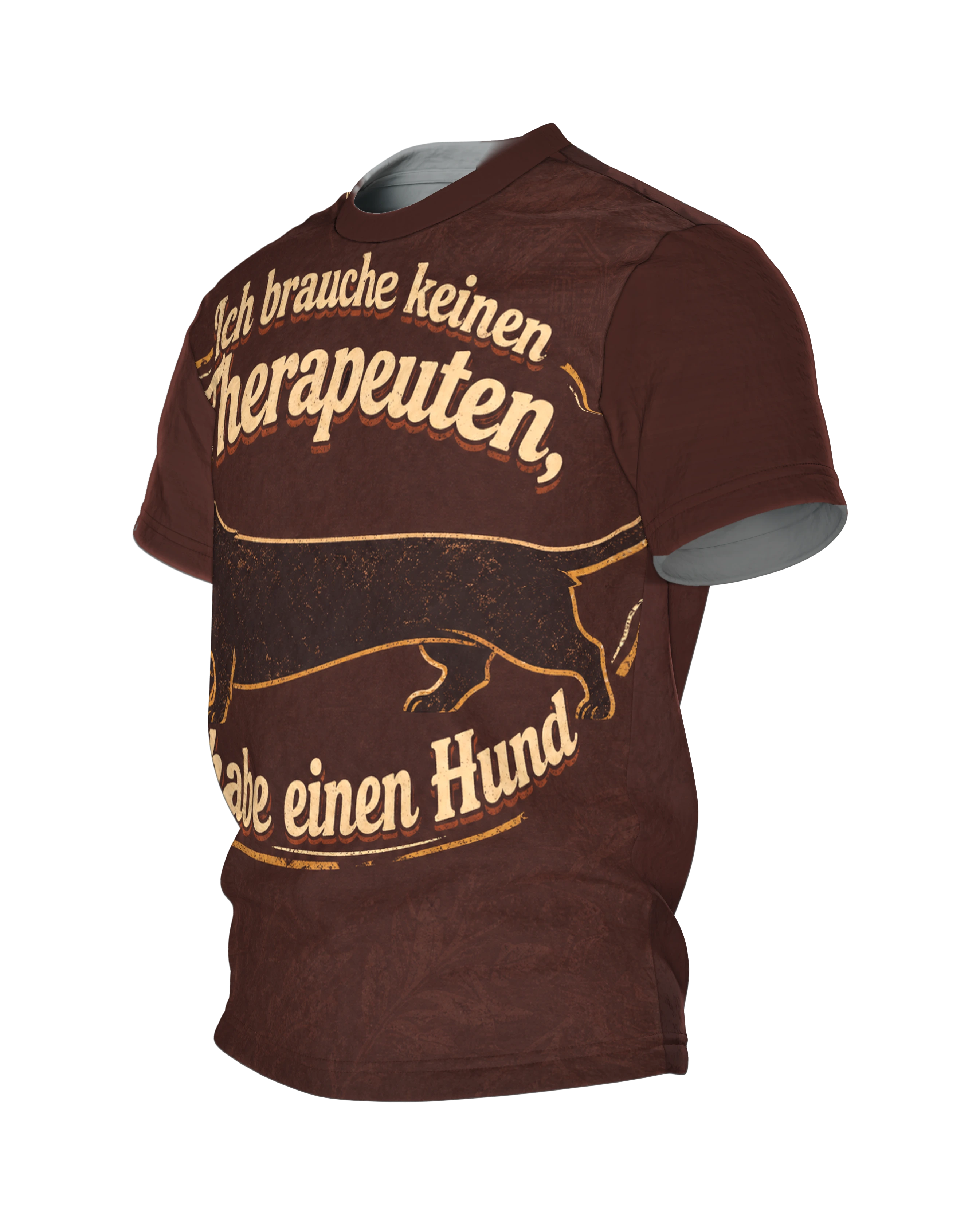 Therapeut Hund Spruch T-Shirt: Witziges Dackel Design, Seitenansicht rechts