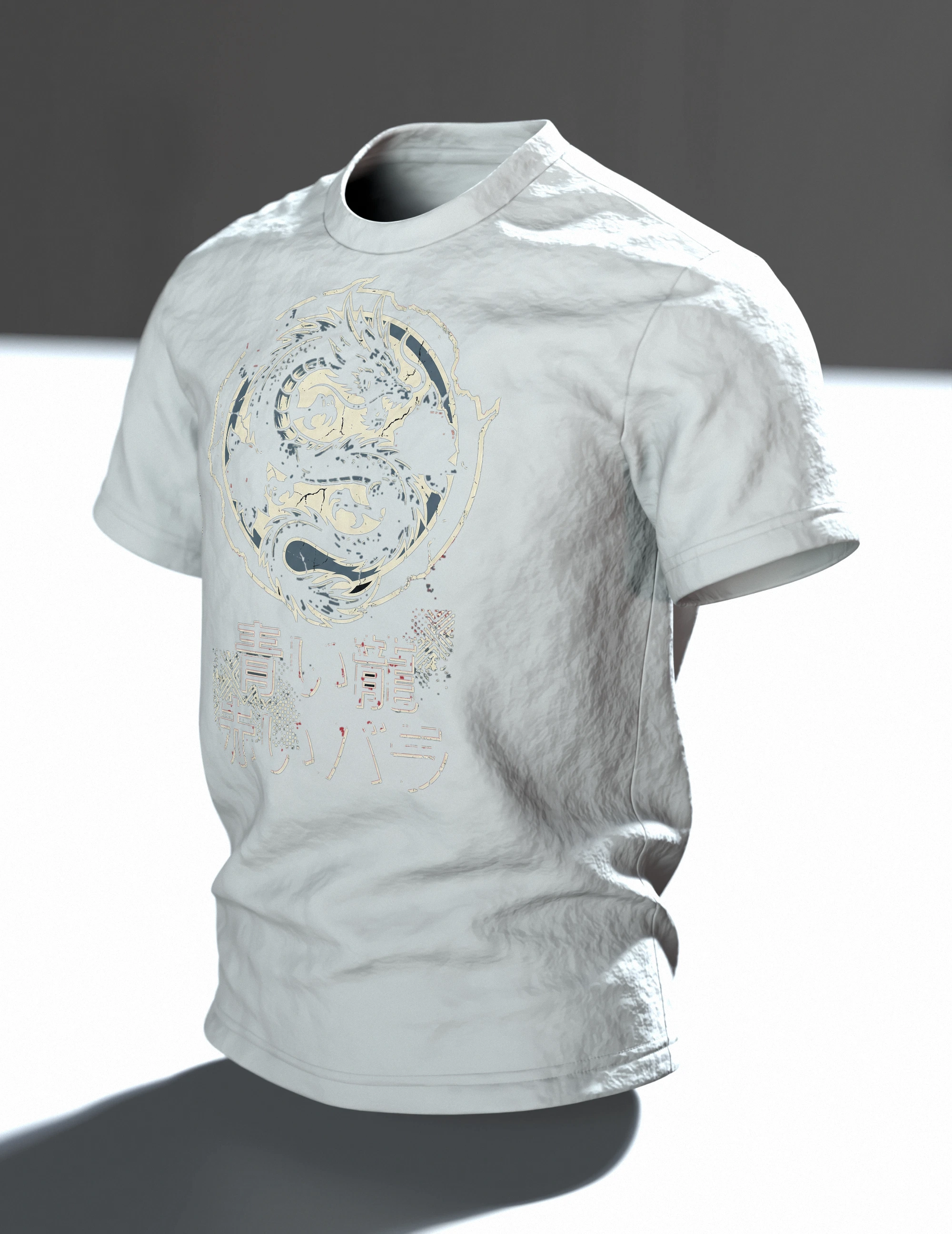 Asiatischer Drache T-Shirt, Im Raum, schräg