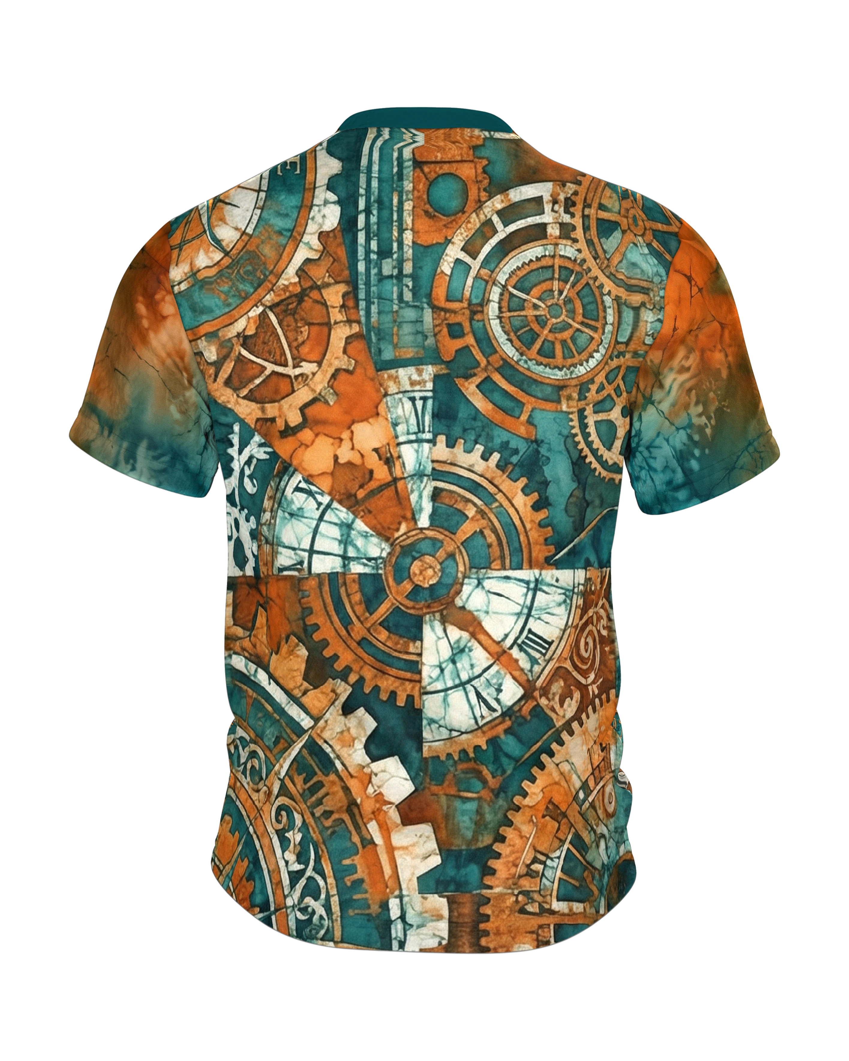 Steampunk Uhrwerk T-Shirt: Kosmische Mechanik, Rückseite
