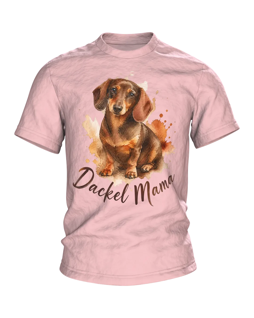 Dackel Mama T-Shirt, Aquarell Dackel Porträt im Herbstlook