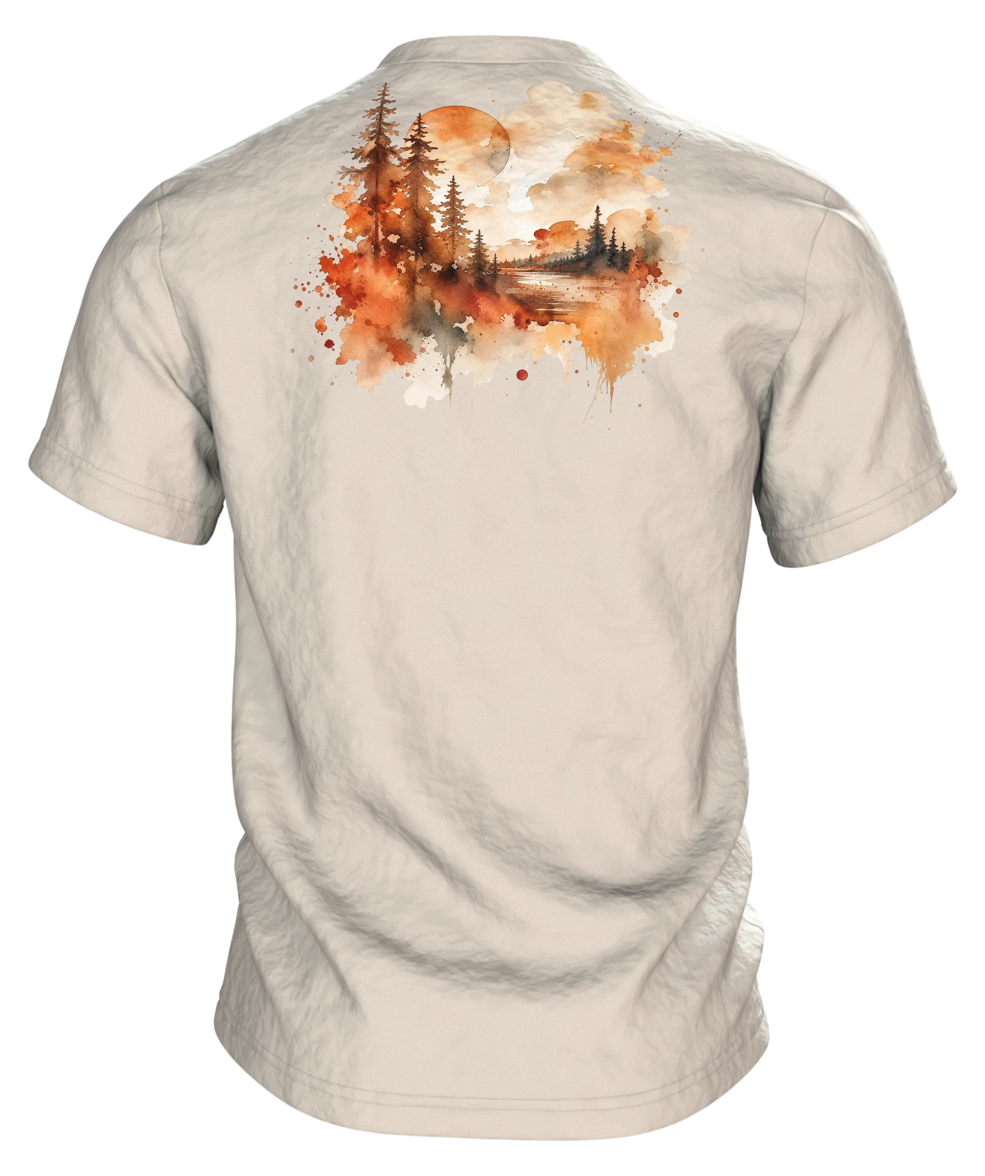 Dackel Mama T-Shirt, Aquarell Dackel Porträt im Herbstlook, Rückseite