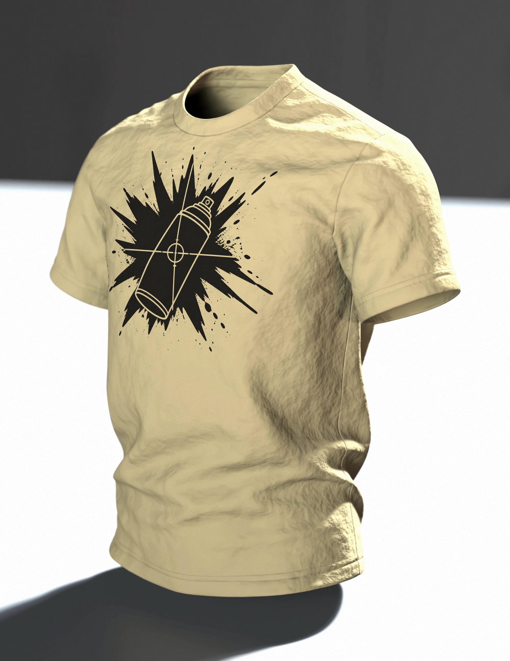 Sprühdose Graffiti T-Shirt: Urban Street Art Design, Im Raum, schräg