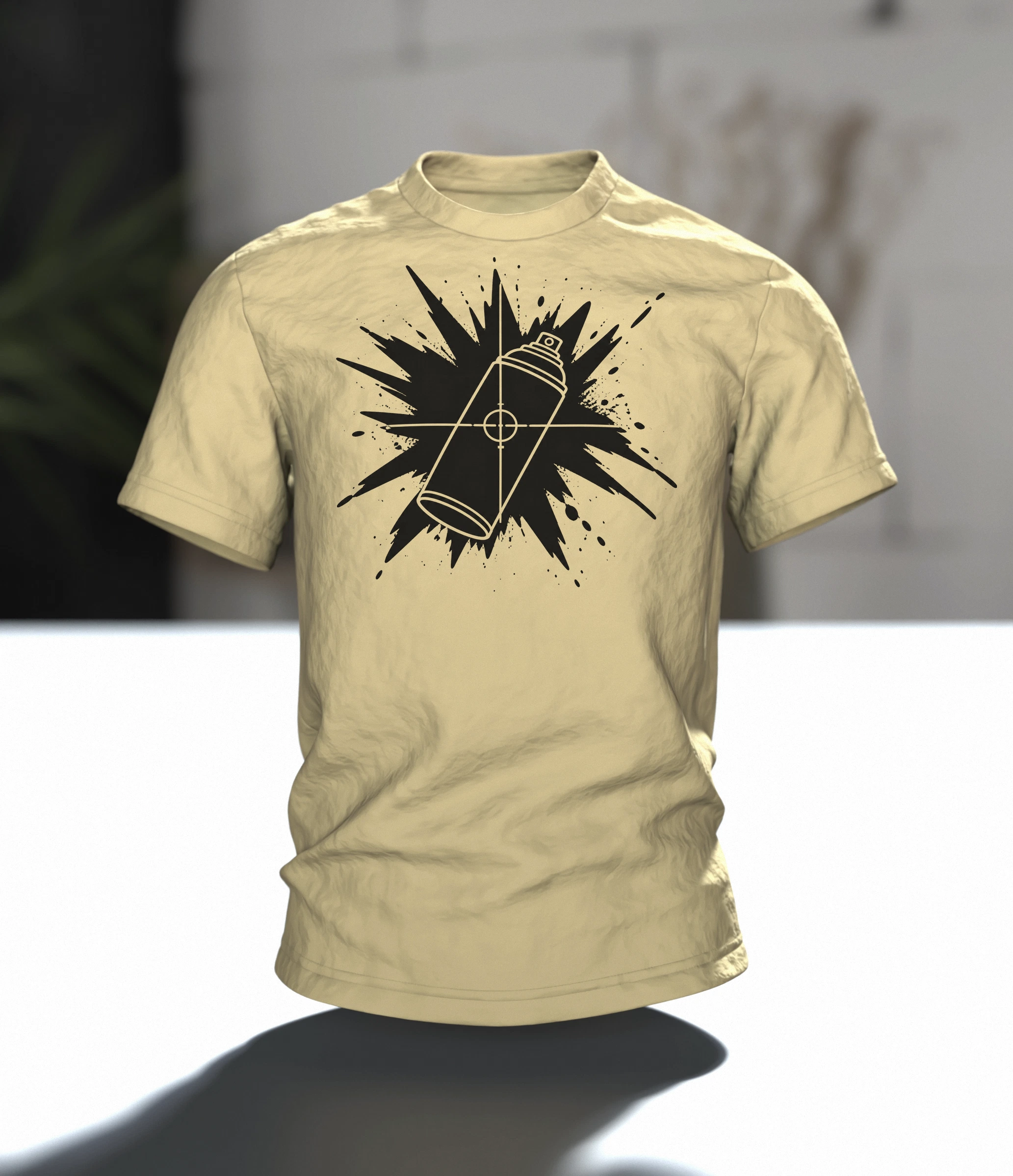 Sprühdose Graffiti T-Shirt: Urban Street Art Design, Im Raum