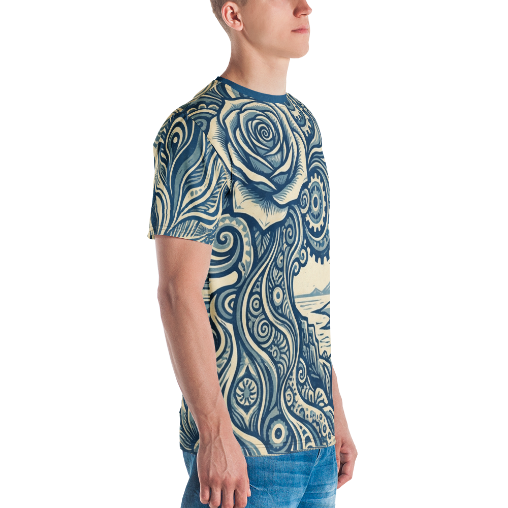 Surreale Botanik T-Shirt – Rose & Zahnräder — Ansicht 5