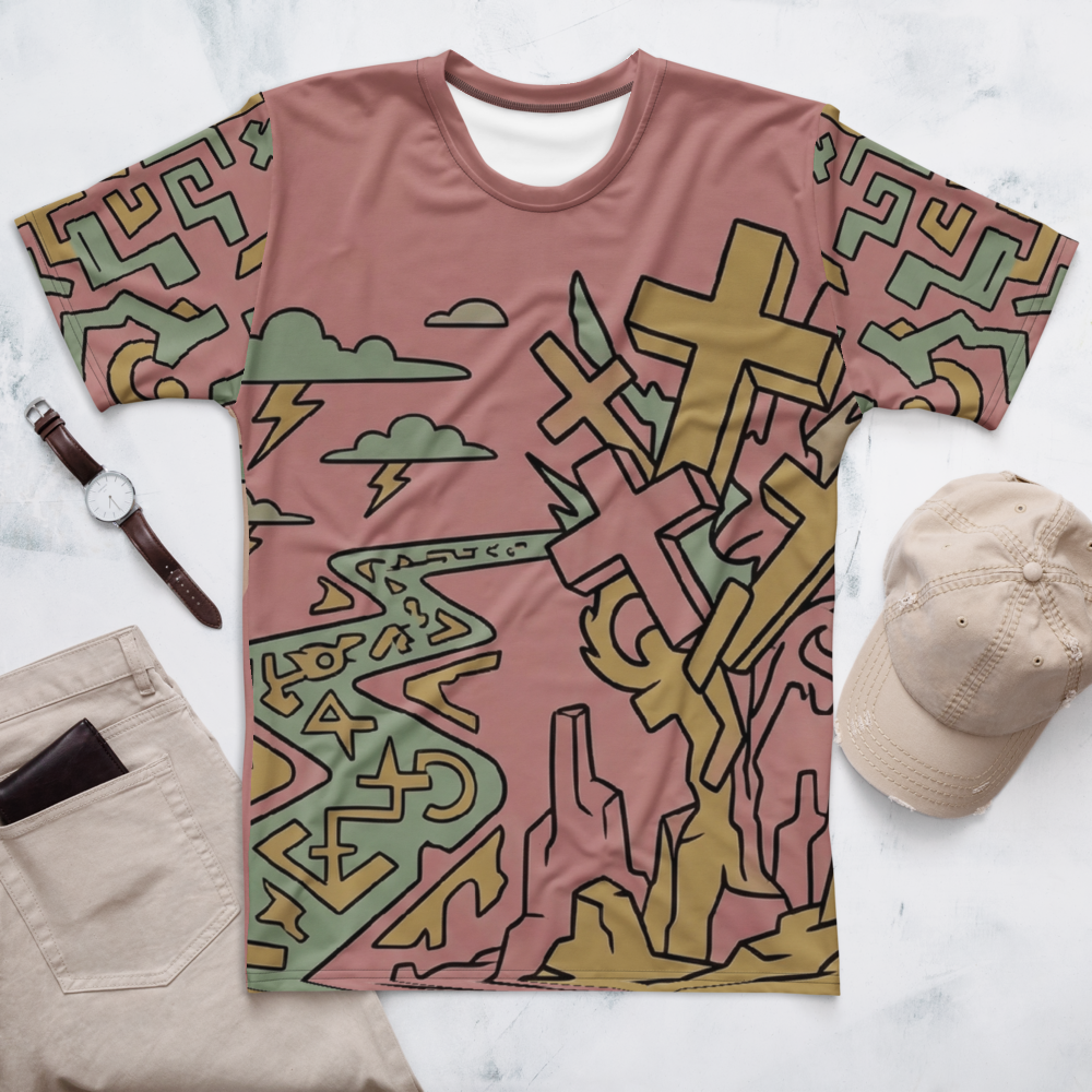 Surreale Kreuze T-Shirt – Mystischer Pfad