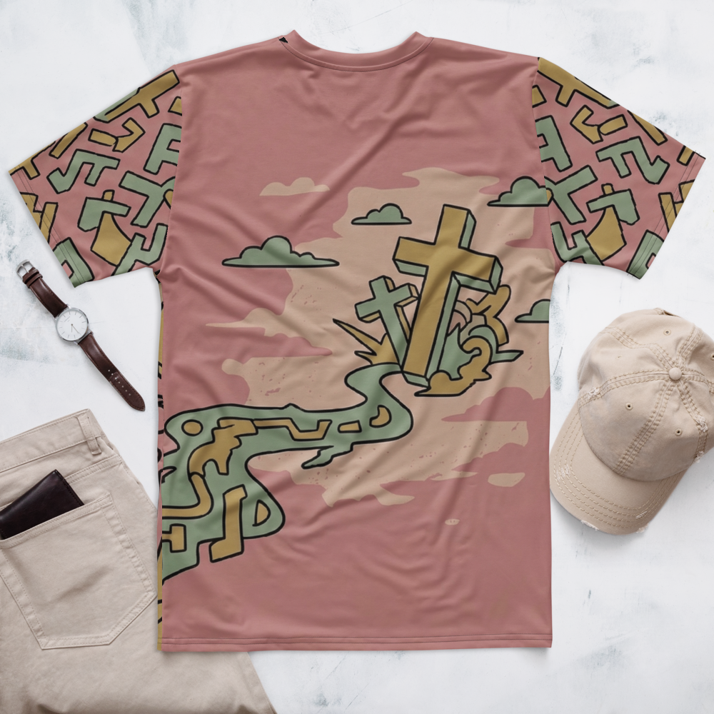 Surreale Kreuze T-Shirt – Mystischer Pfad