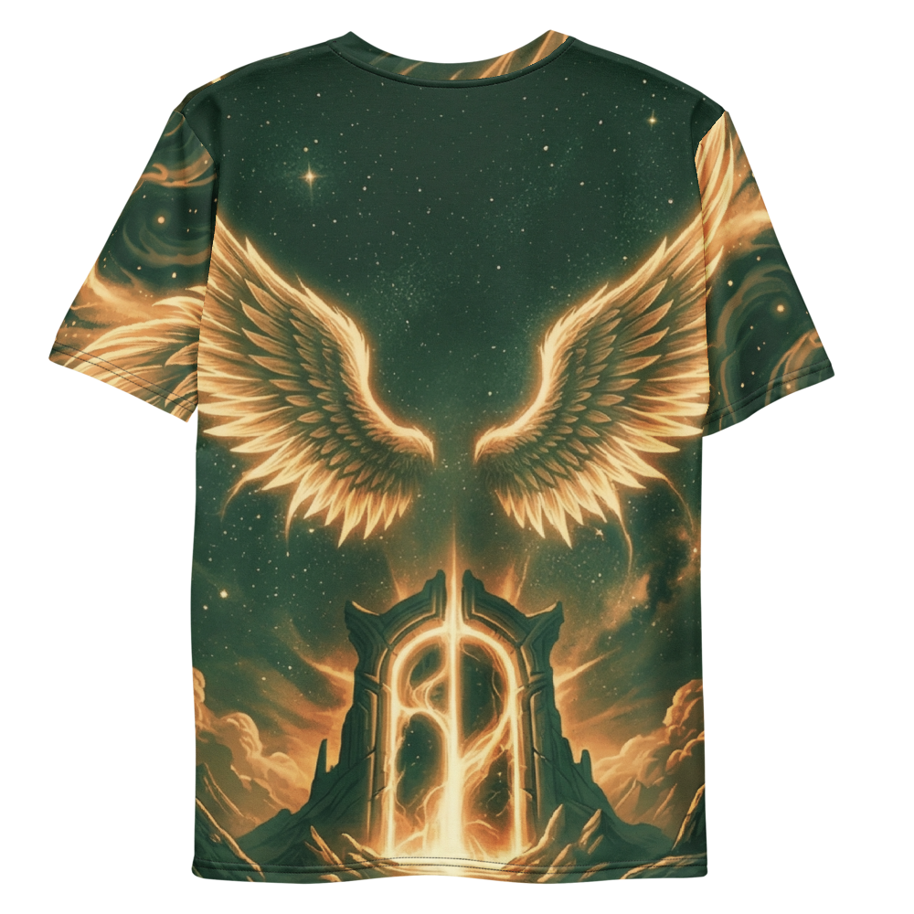 Leuchtende Engelsflügel T-Shirt – Mystisches Portal