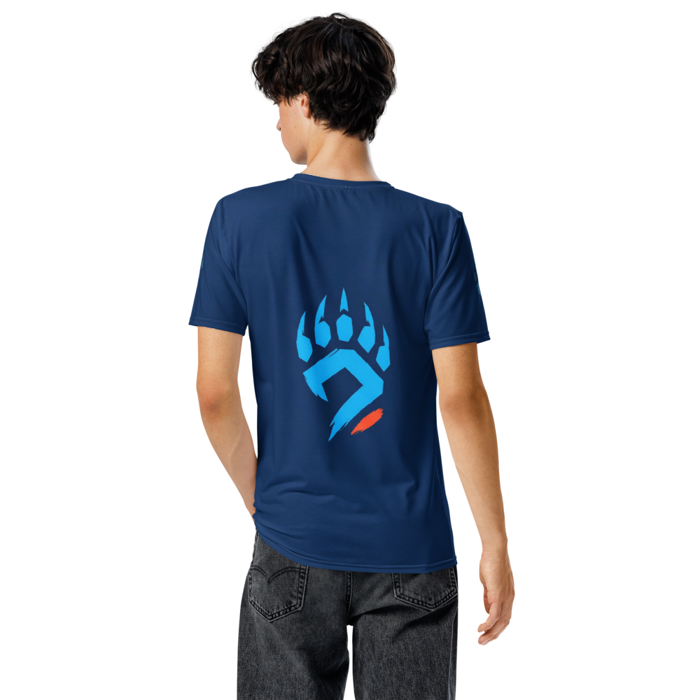 Adler & Bear Clash Mascot Logo — Cyan Orange T-Shirt