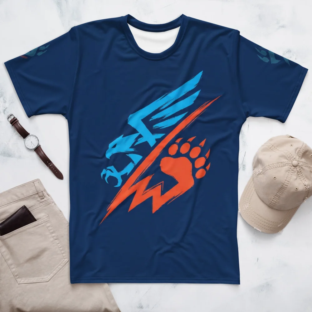 Adler Bear Clash T-Shirt — Mascot Logo Cyan Orange — Ansicht 3