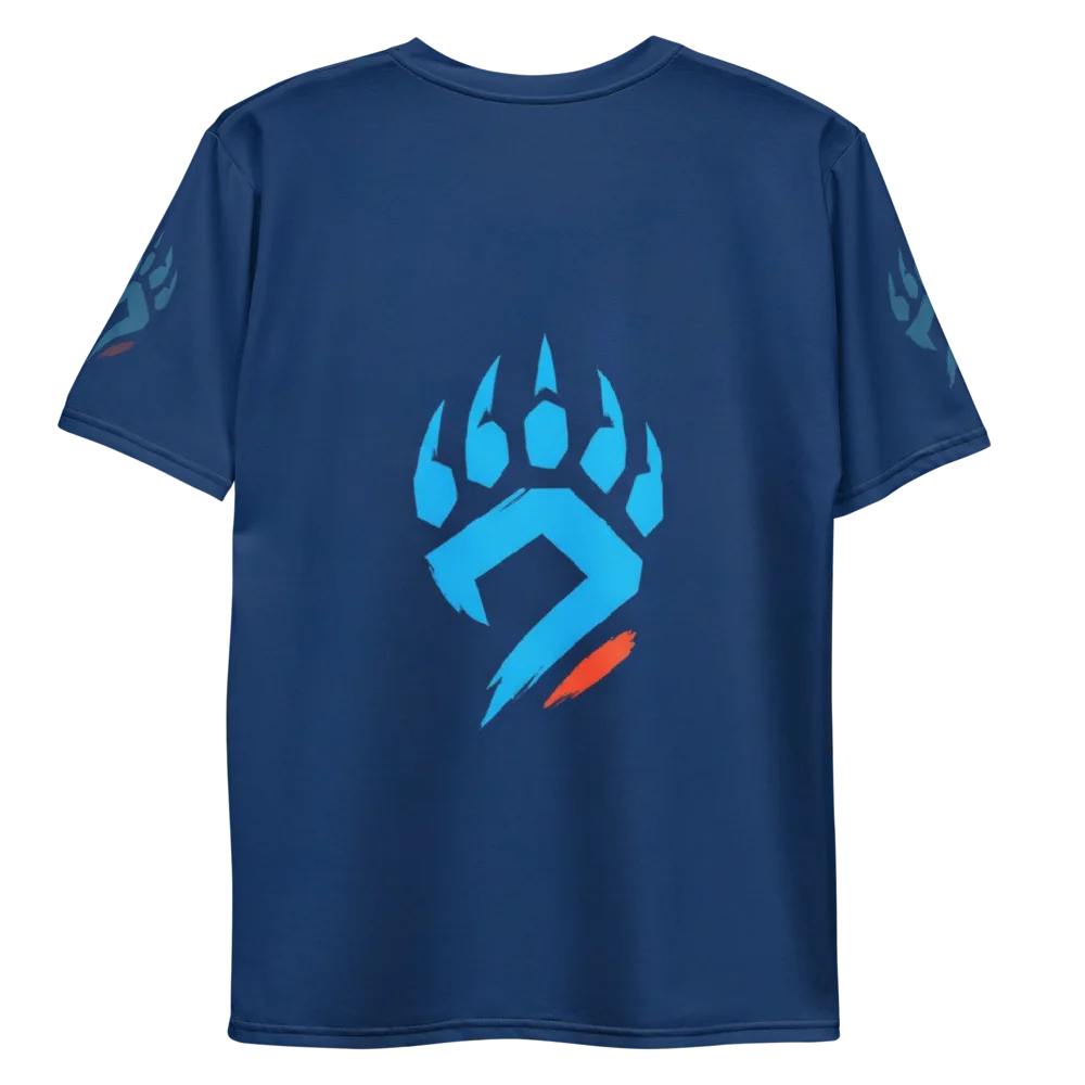 Adler Bear Clash T-Shirt — Mascot Logo Cyan Orange