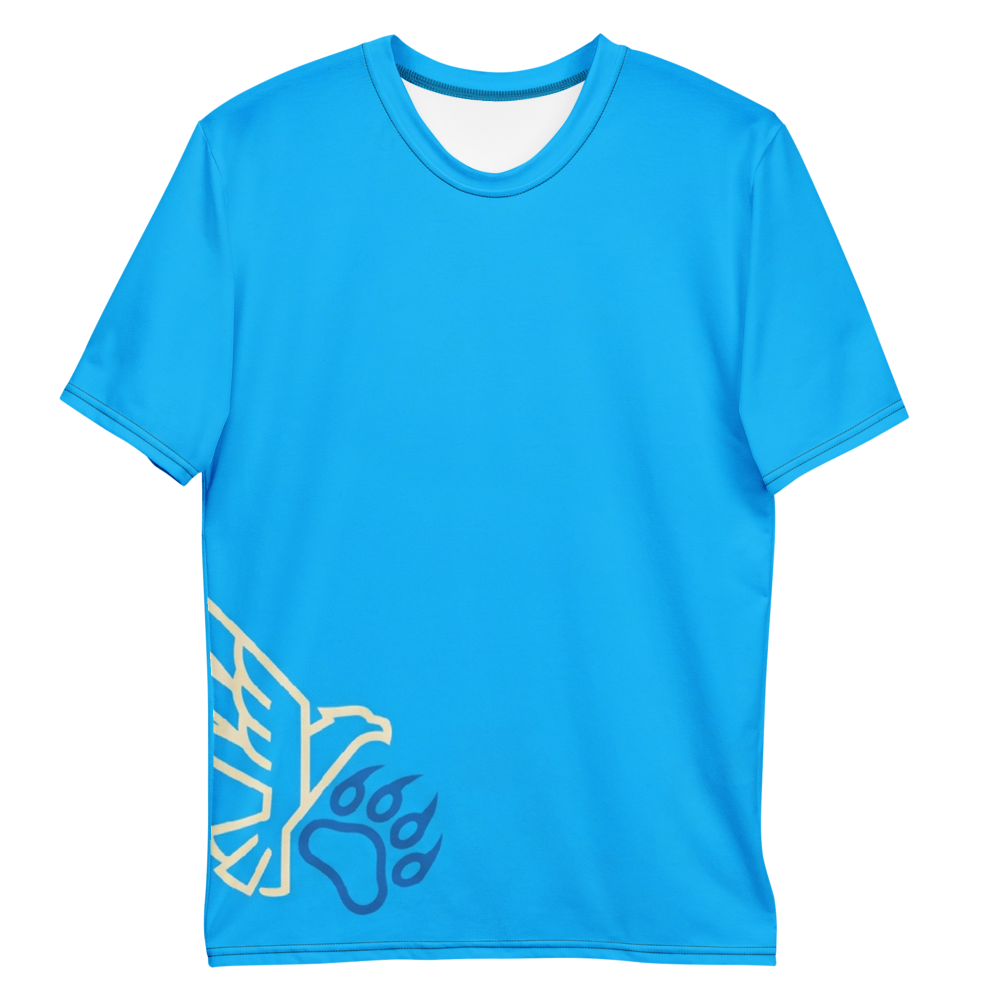 Adler & Bärenpranke T-Shirt – Cyanblaues Naturdesign