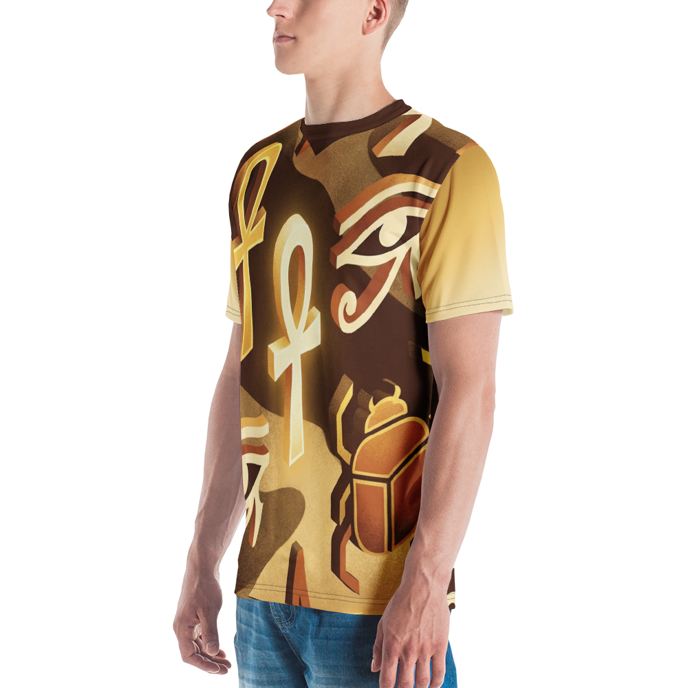 Goldenes Ankh & Skarabäus T-Shirt – Ägyptische Mystik